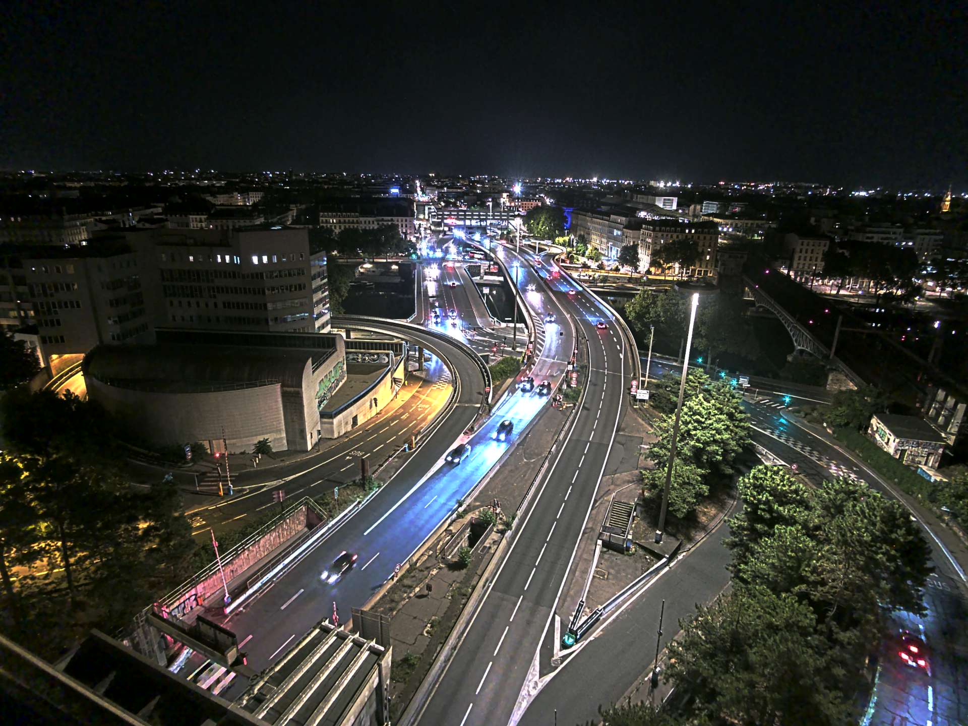 Caméra autoroute à Lyon Perrache à l'entrée Sud du Tunnel sous Fourvière, en direction de Marseille