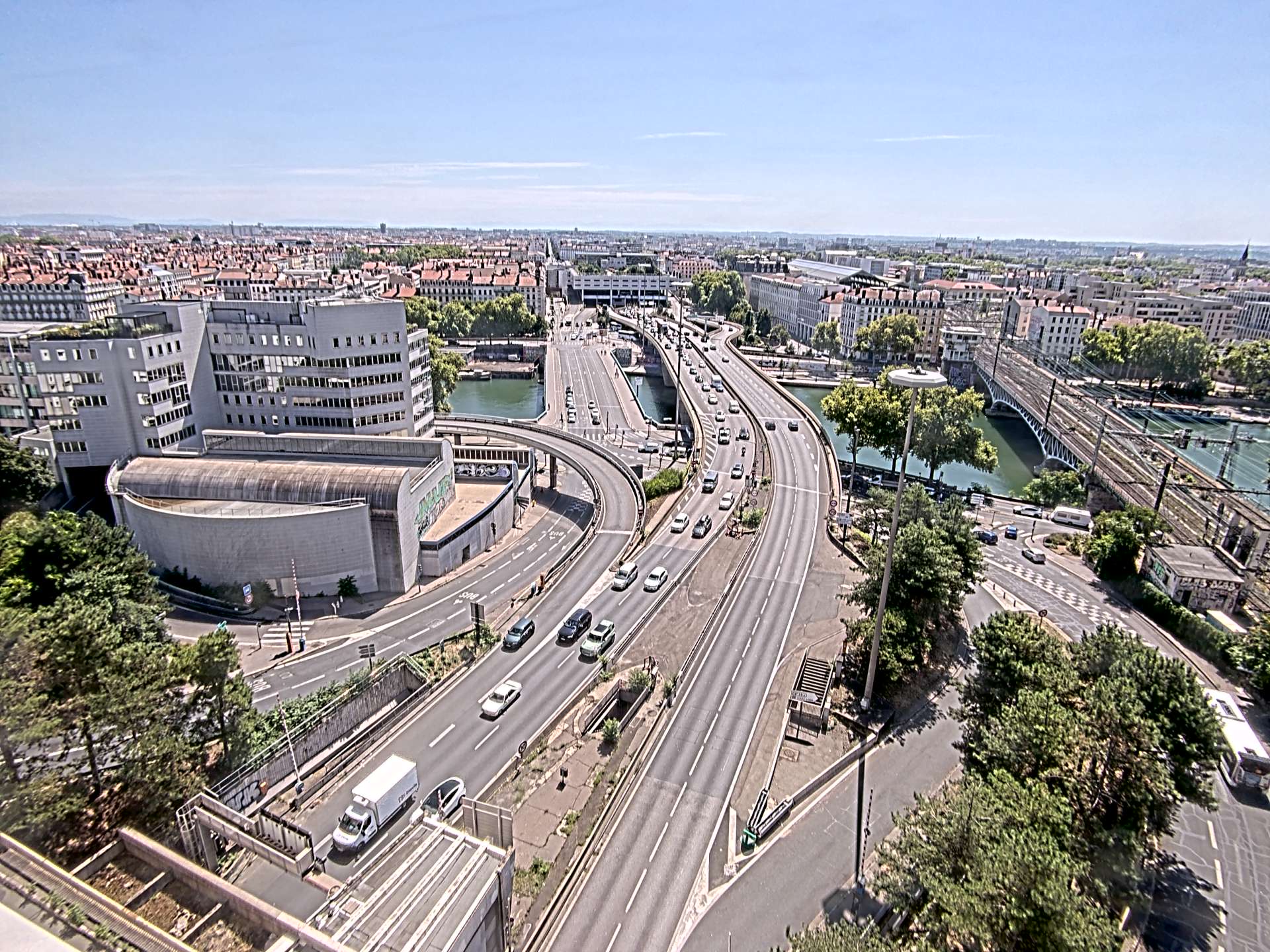 Caméra autoroute à Lyon Perrache à l'entrée Sud du Tunnel sous Fourvière, en direction de Marseille