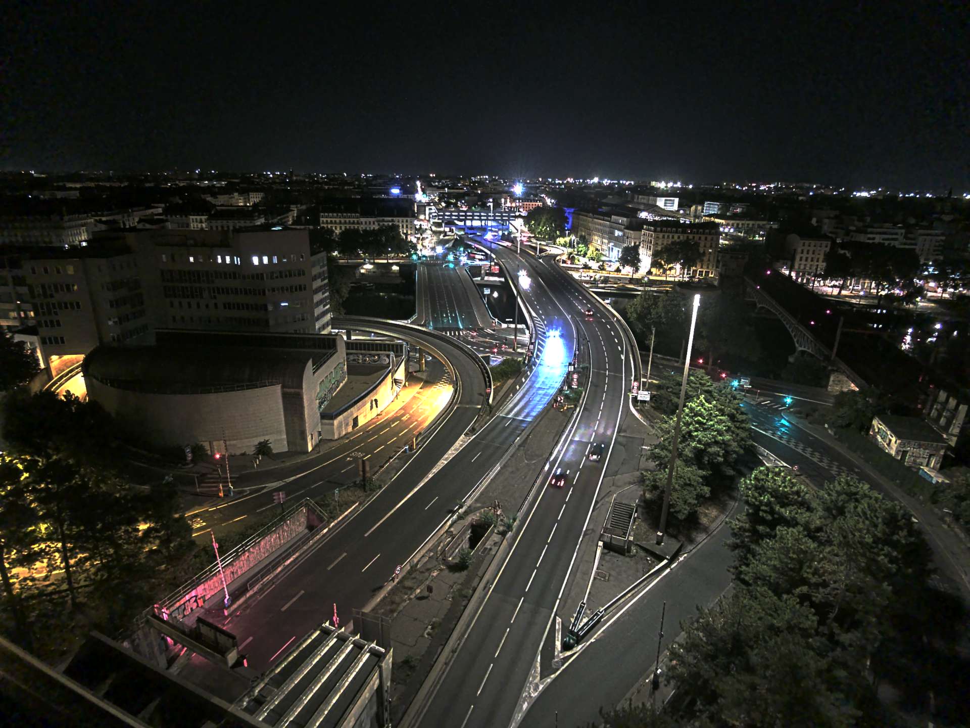 Caméra autoroute à Lyon Perrache à l'entrée Sud du Tunnel sous Fourvière, en direction de Marseille