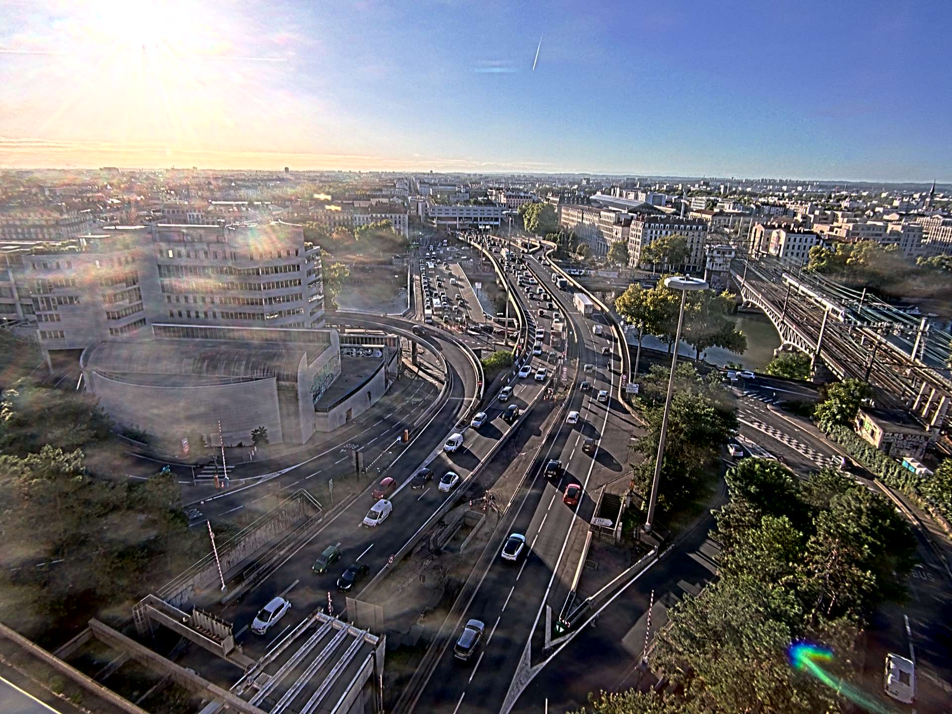 Caméra autoroute à Lyon Perrache à l'entrée Sud du Tunnel sous Fourvière, en direction de Marseille