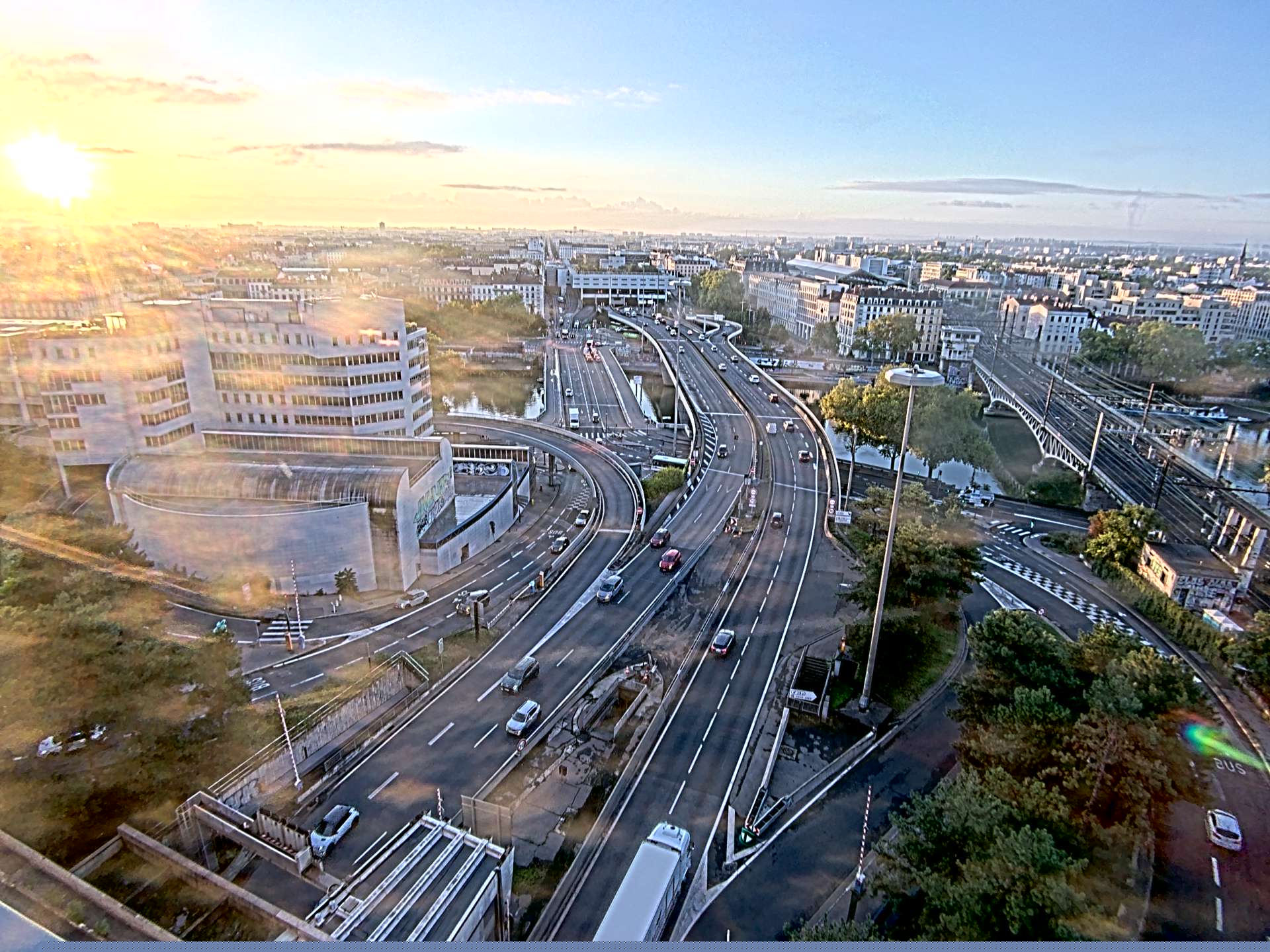 Caméra autoroute à Lyon Perrache à l'entrée Sud du Tunnel sous Fourvière, en direction de Marseille