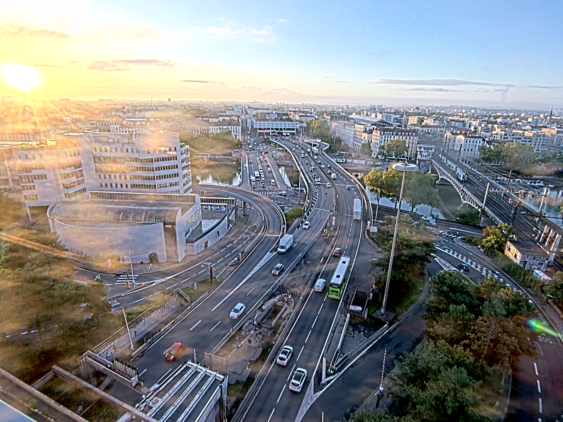 Caméra autoroute à Lyon Perrache à l'entrée Sud du Tunnel sous Fourvière, en direction de Marseille