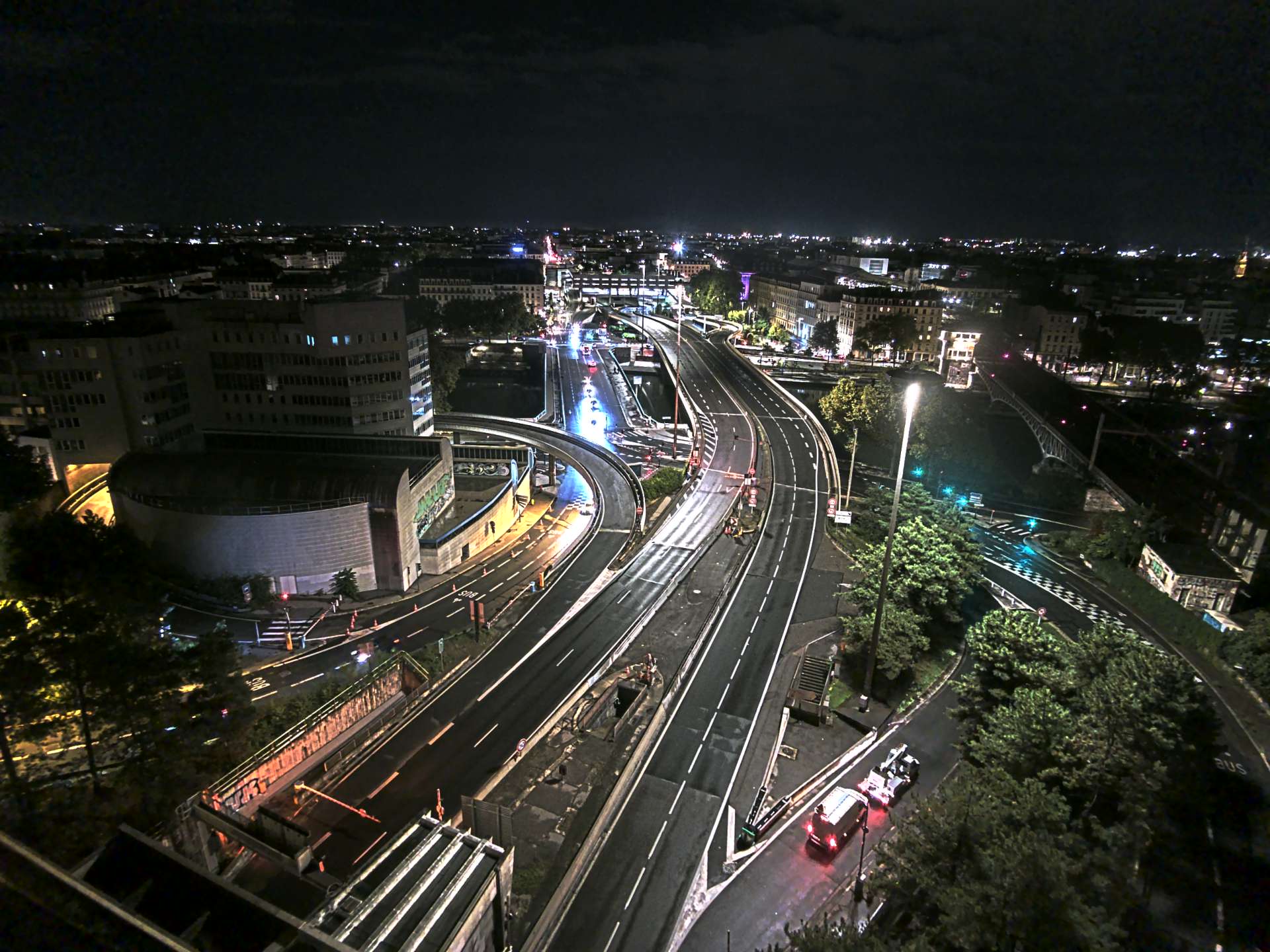 Caméra autoroute à Lyon Perrache à l'entrée Sud du Tunnel sous Fourvière, en direction de Marseille