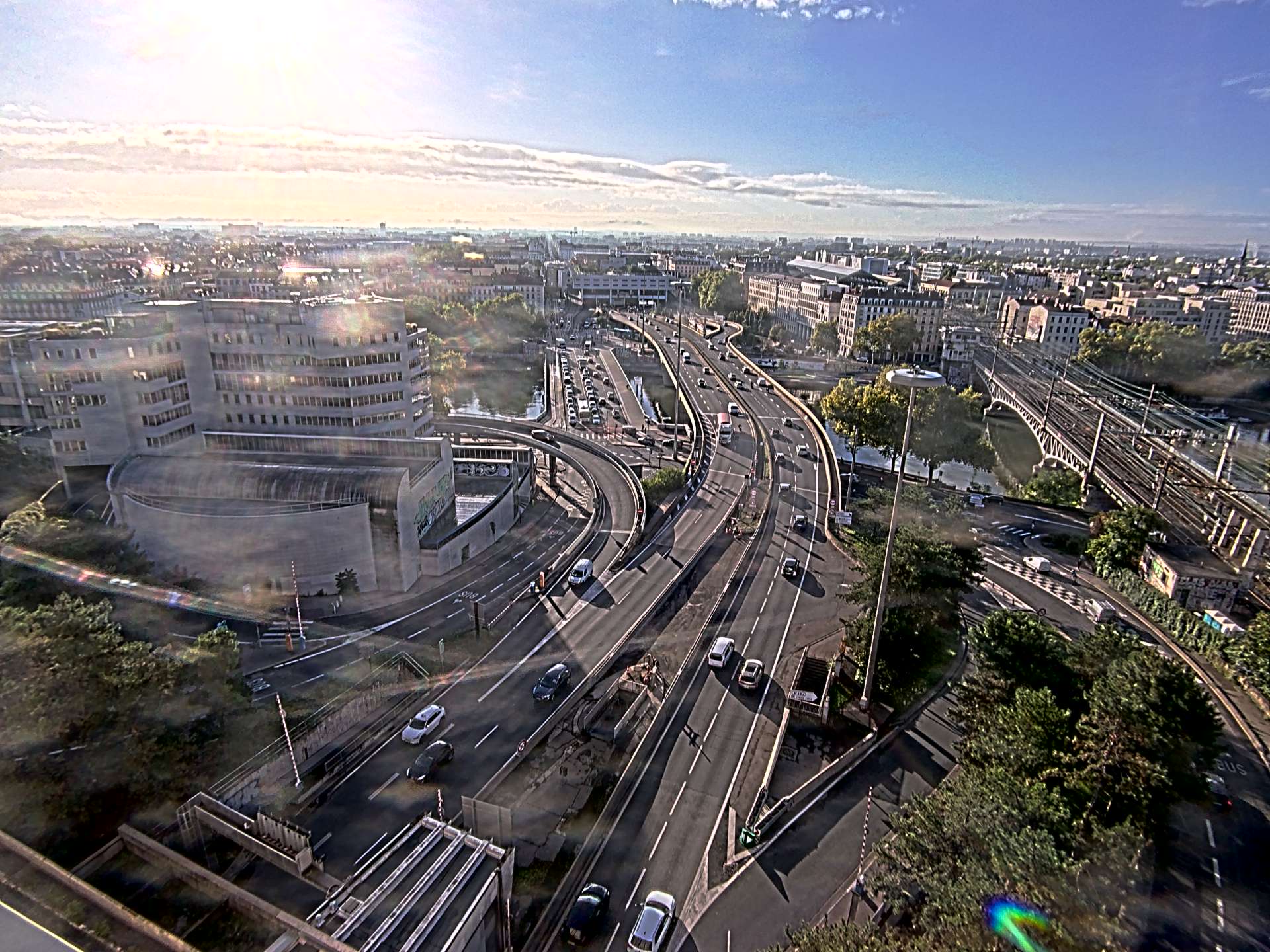 Caméra autoroute à Lyon Perrache à l'entrée Sud du Tunnel sous Fourvière, en direction de Marseille
