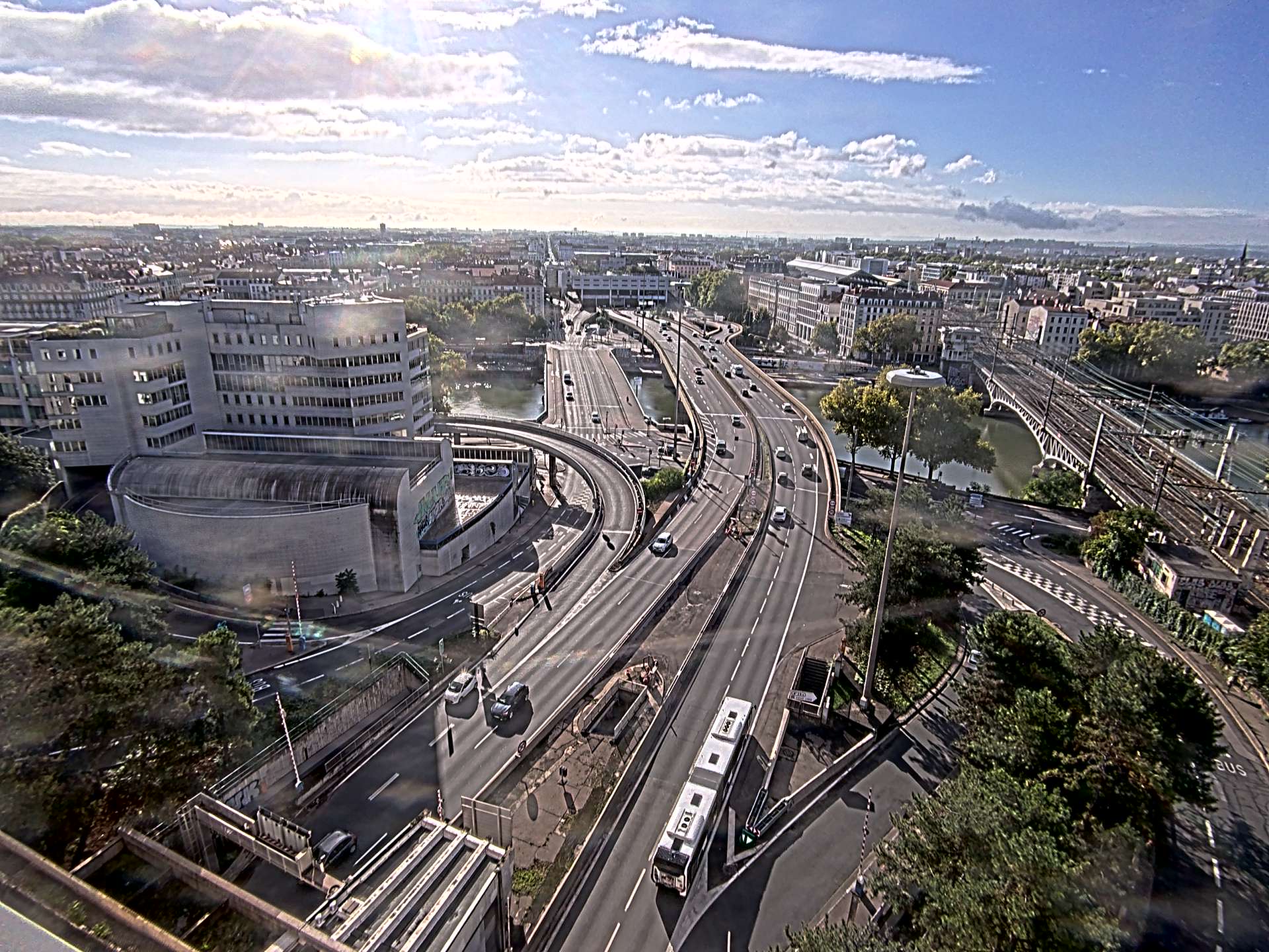 Caméra autoroute à Lyon Perrache à l'entrée Sud du Tunnel sous Fourvière, en direction de Marseille