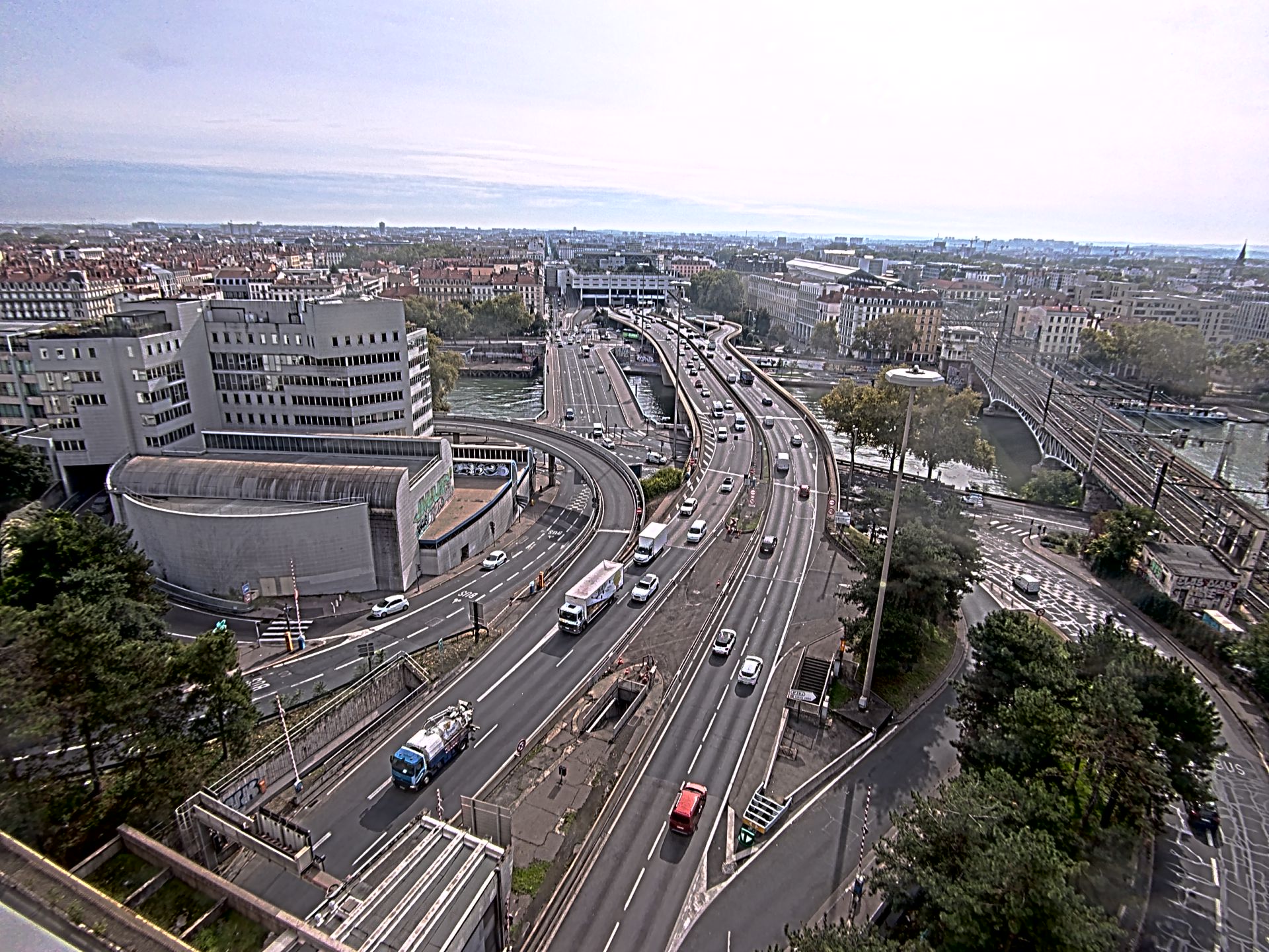 Caméra autoroute à Lyon Perrache à l'entrée Sud du Tunnel sous Fourvière, en direction de Marseille