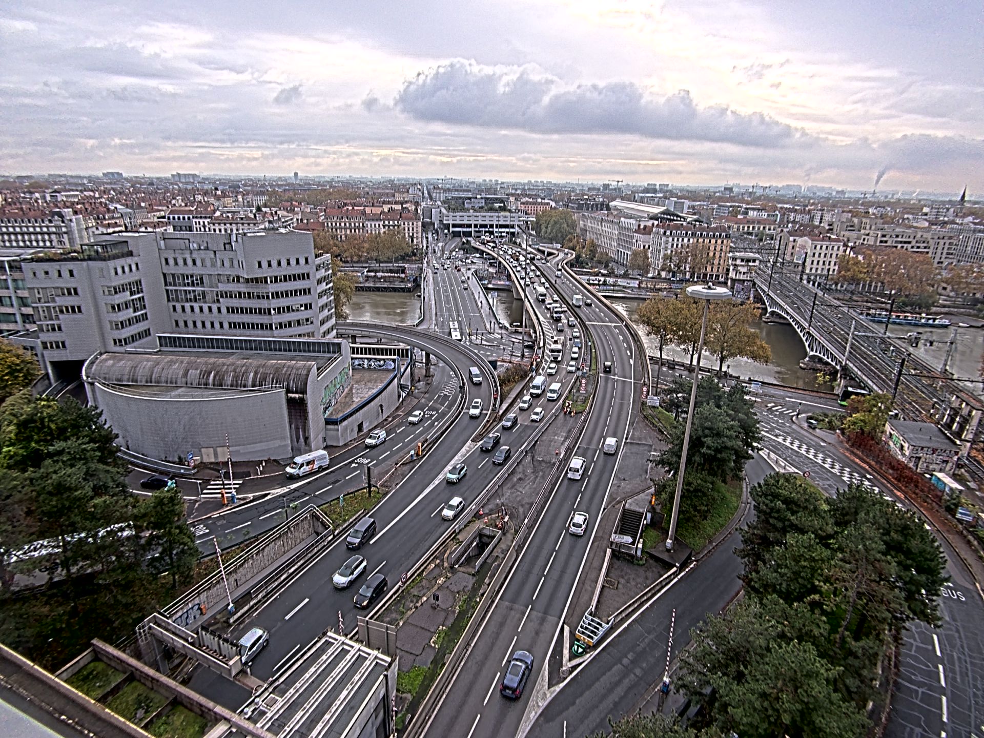 Caméra autoroute à Lyon Perrache à l'entrée Sud du Tunnel sous Fourvière, en direction de Marseille