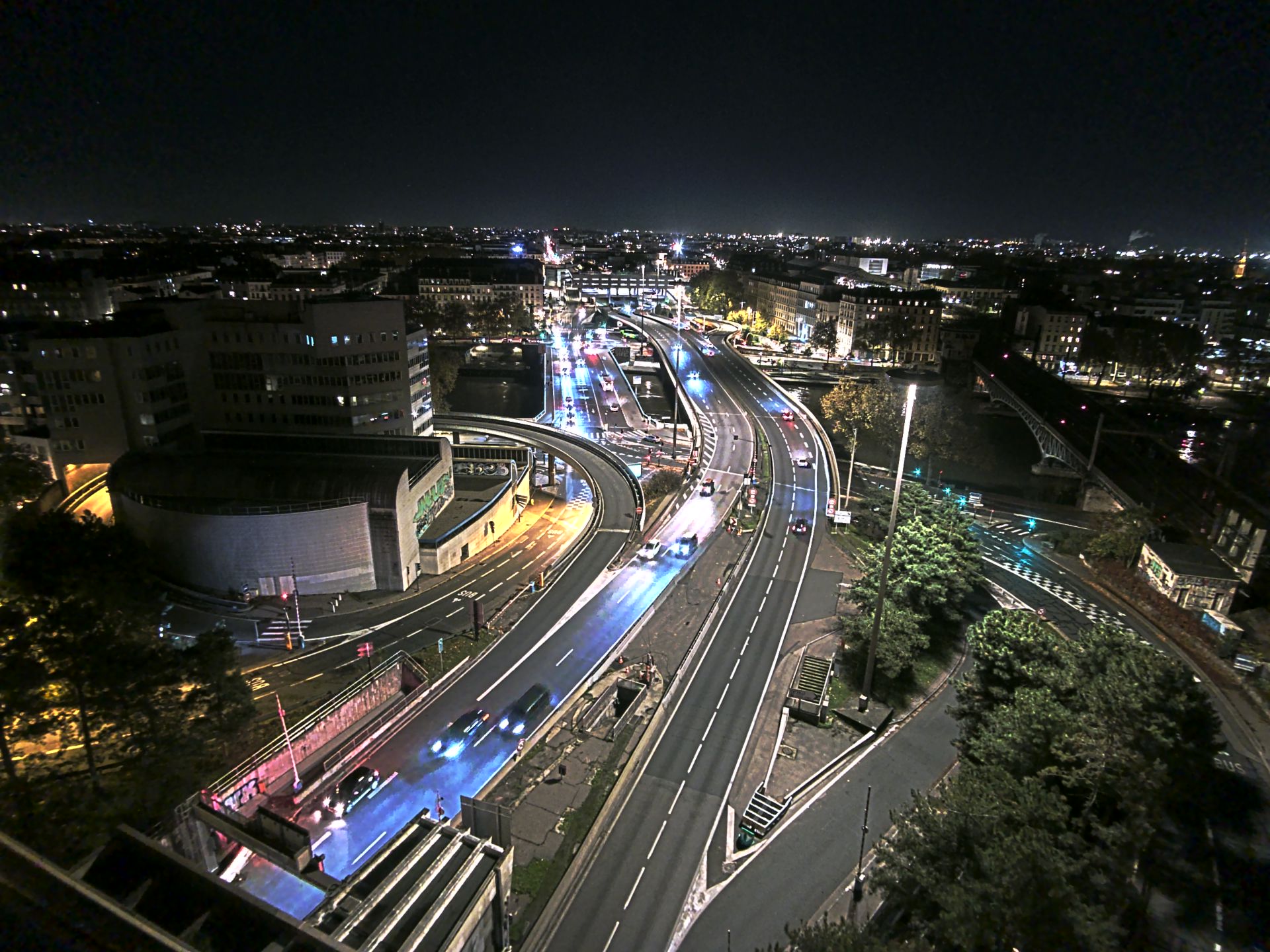 Caméra autoroute à Lyon Perrache à l'entrée Sud du Tunnel sous Fourvière, en direction de Marseille