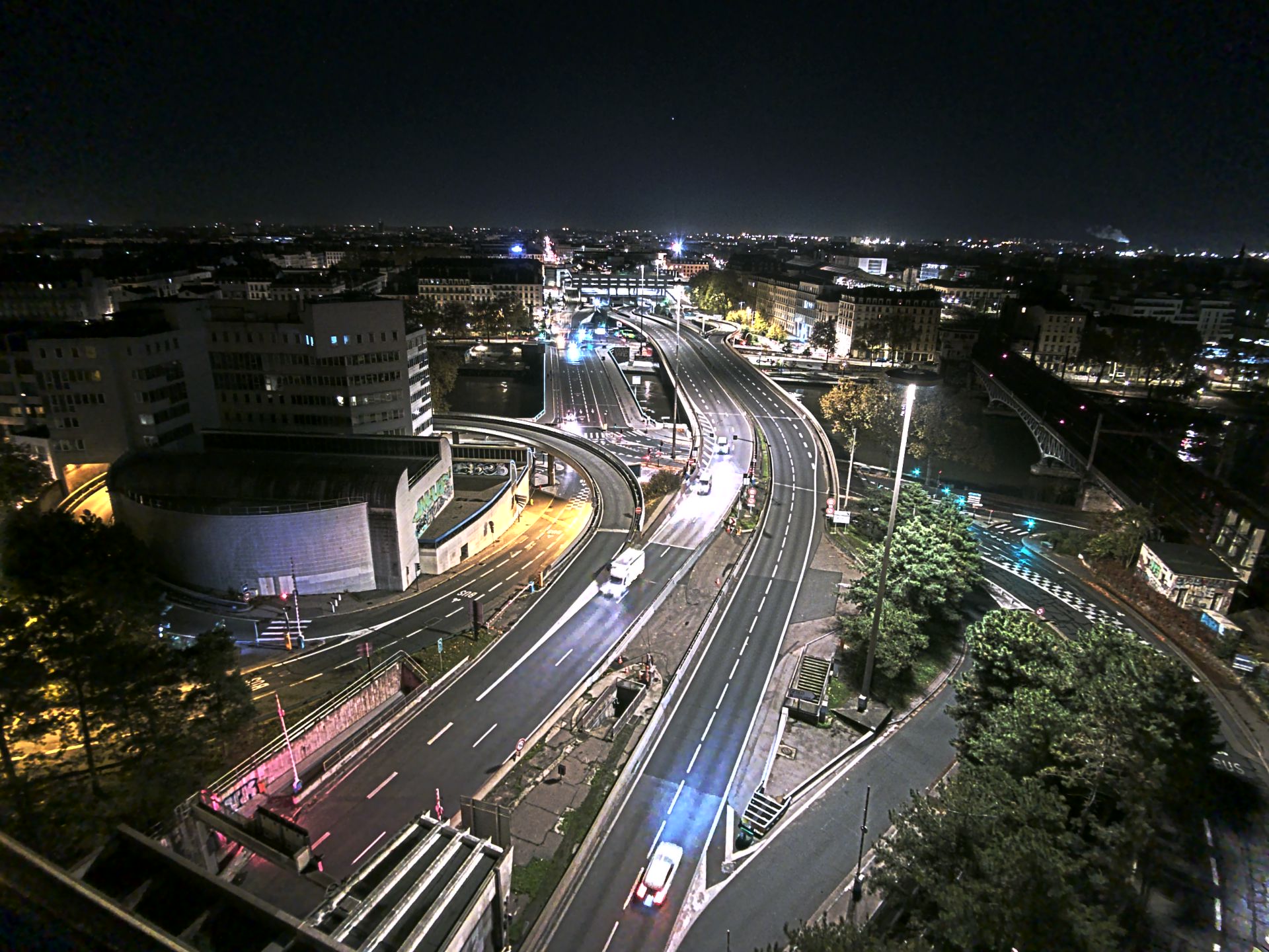 Caméra autoroute à Lyon Perrache à l'entrée Sud du Tunnel sous Fourvière, en direction de Marseille