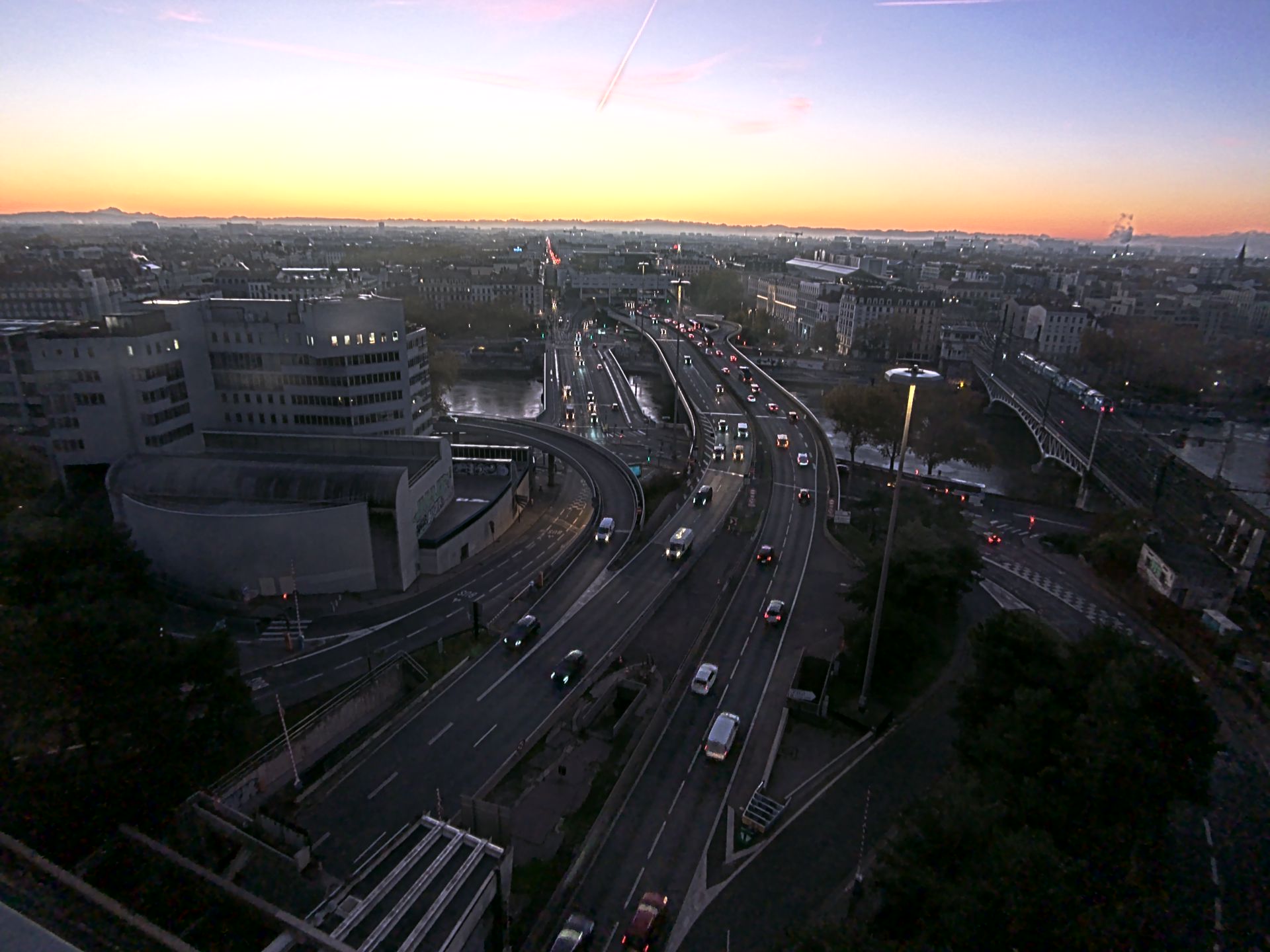 Caméra autoroute à Lyon Perrache à l'entrée Sud du Tunnel sous Fourvière, en direction de Marseille