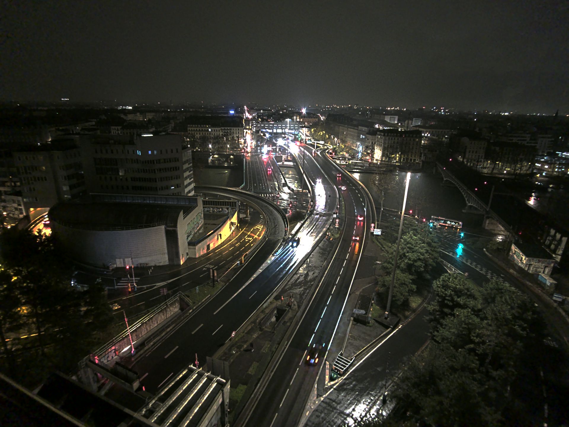 Caméra autoroute à Lyon Perrache à l'entrée Sud du Tunnel sous Fourvière, en direction de Marseille