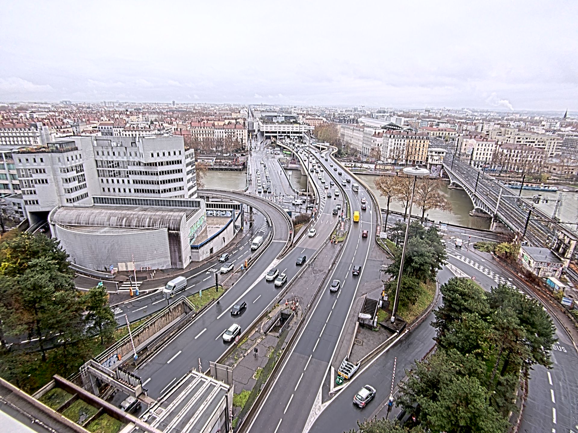 Caméra autoroute à Lyon Perrache à l'entrée Sud du Tunnel sous Fourvière, en direction de Marseille