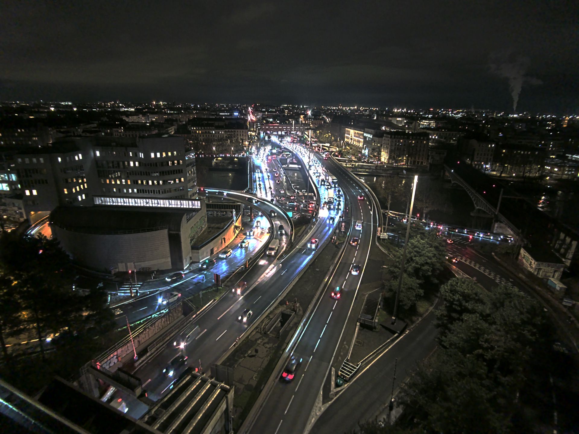 Caméra autoroute à Lyon Perrache à l'entrée Sud du Tunnel sous Fourvière, en direction de Marseille