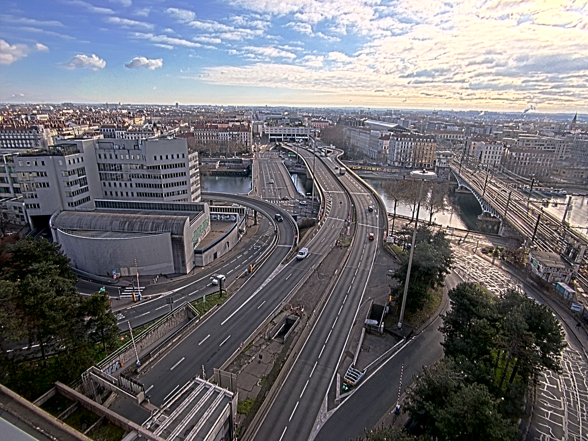 Caméra autoroute à Lyon Perrache à l'entrée Sud du Tunnel sous Fourvière, en direction de Marseille