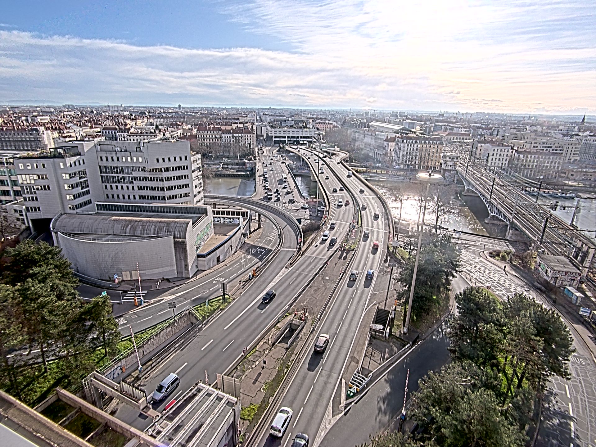 Caméra autoroute à Lyon Perrache à l'entrée Sud du Tunnel sous Fourvière, en direction de Marseille