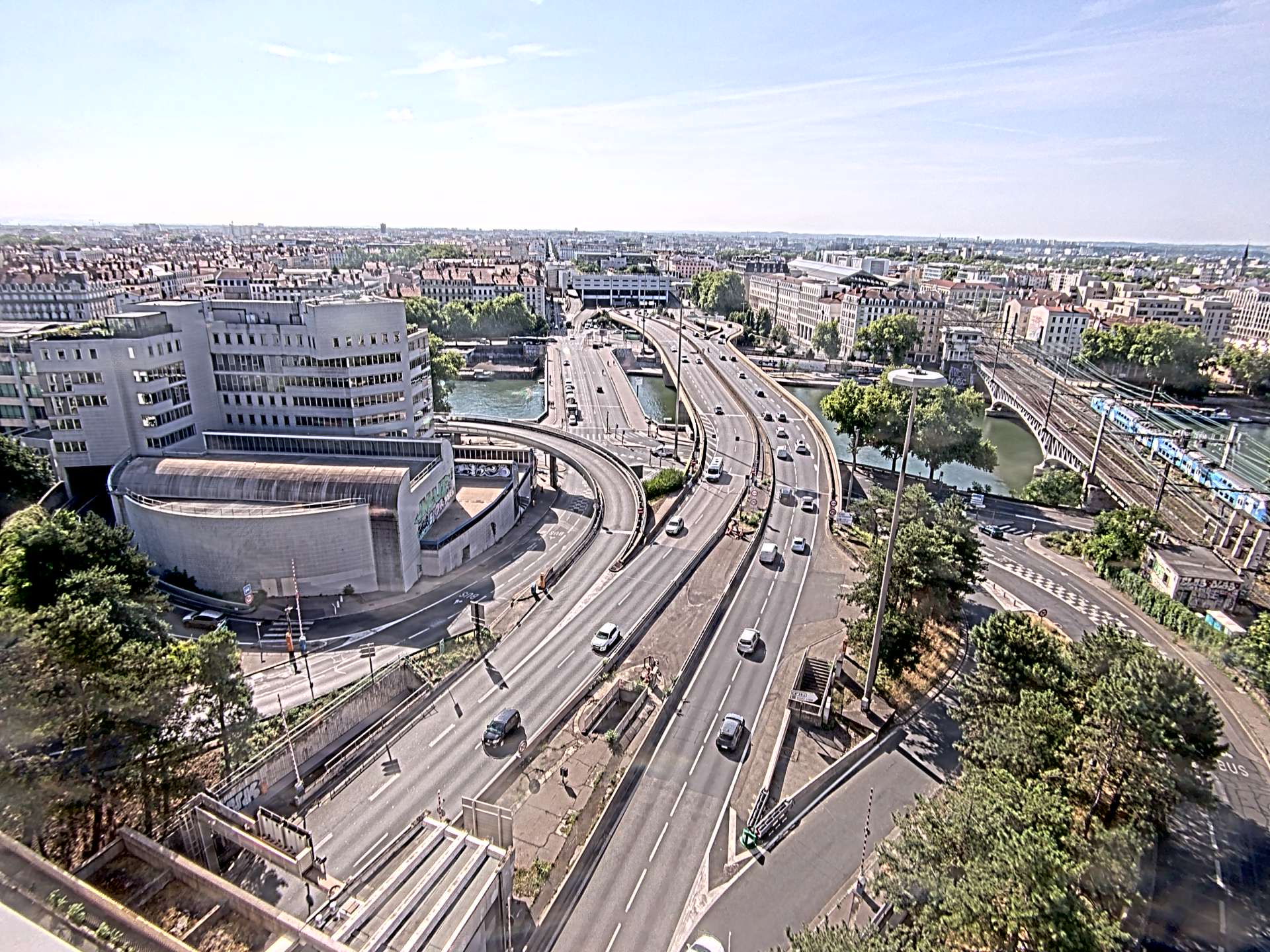 Caméra autoroute à Lyon Perrache à l'entrée Sud du Tunnel sous Fourvière, en direction de Marseille