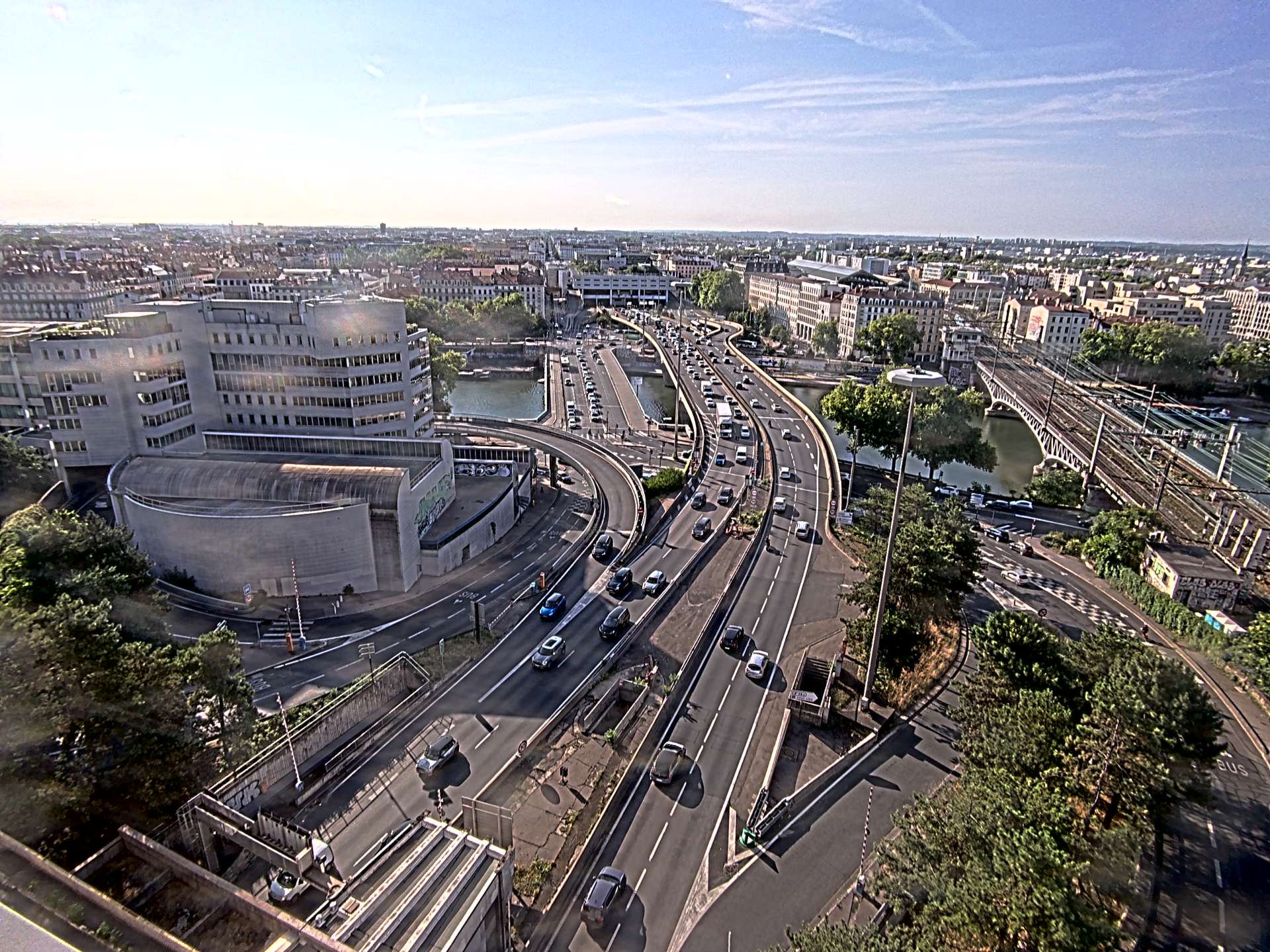 Caméra autoroute à Lyon Perrache à l'entrée Sud du Tunnel sous Fourvière, en direction de Marseille
