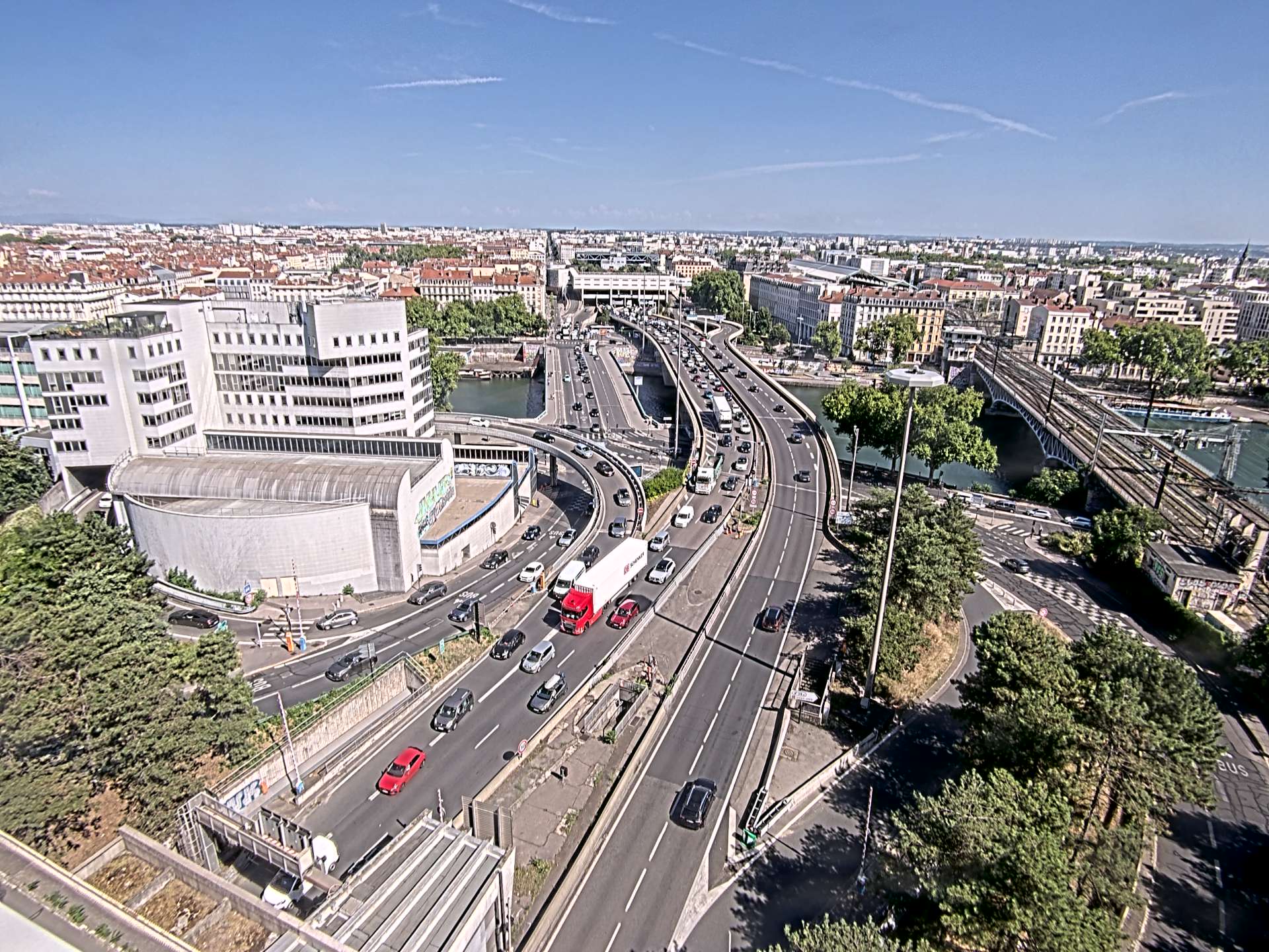 Caméra autoroute à Lyon Perrache à l'entrée Sud du Tunnel sous Fourvière, en direction de Marseille