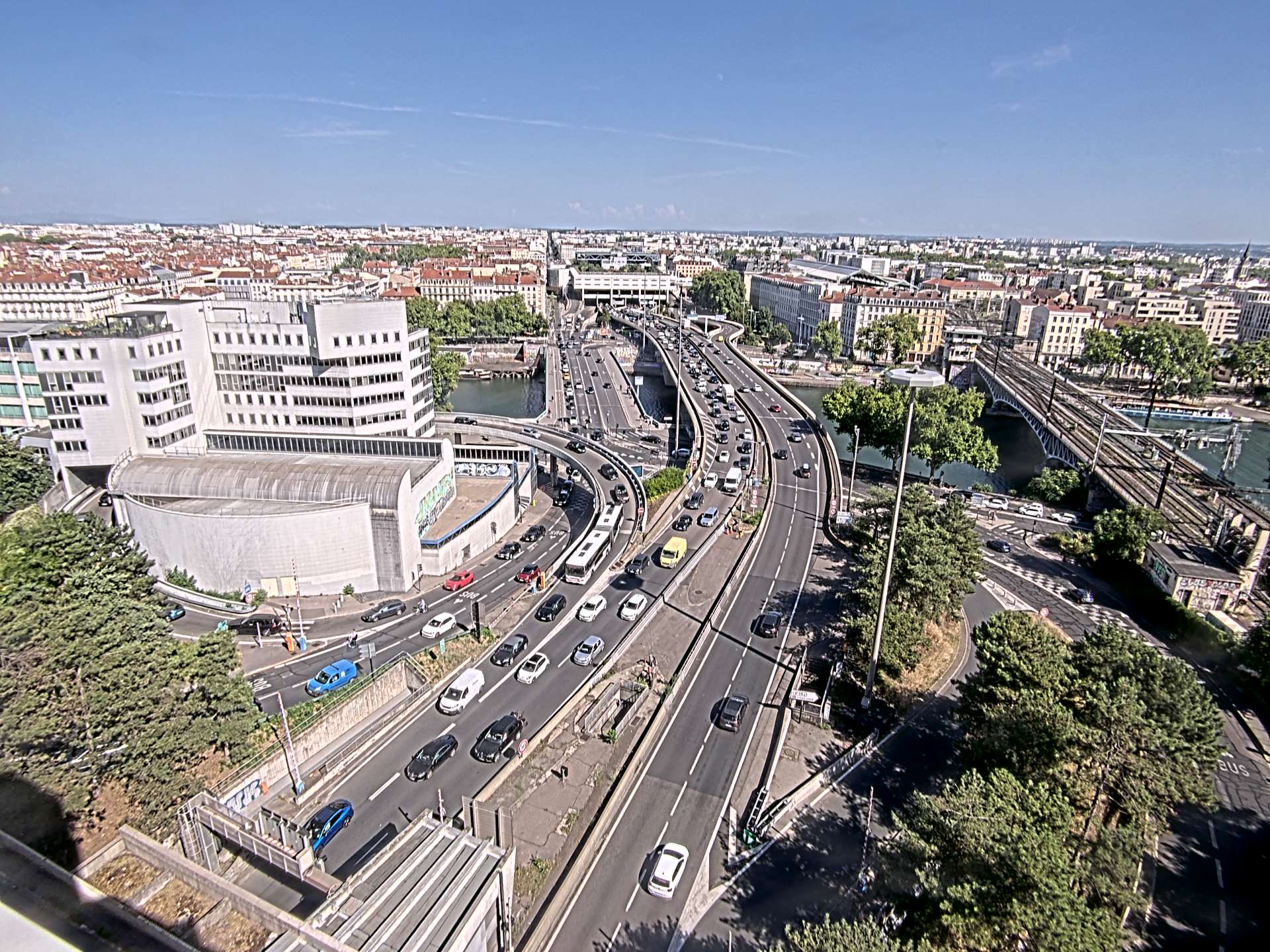 Caméra autoroute à Lyon Perrache à l'entrée Sud du Tunnel sous Fourvière, en direction de Marseille