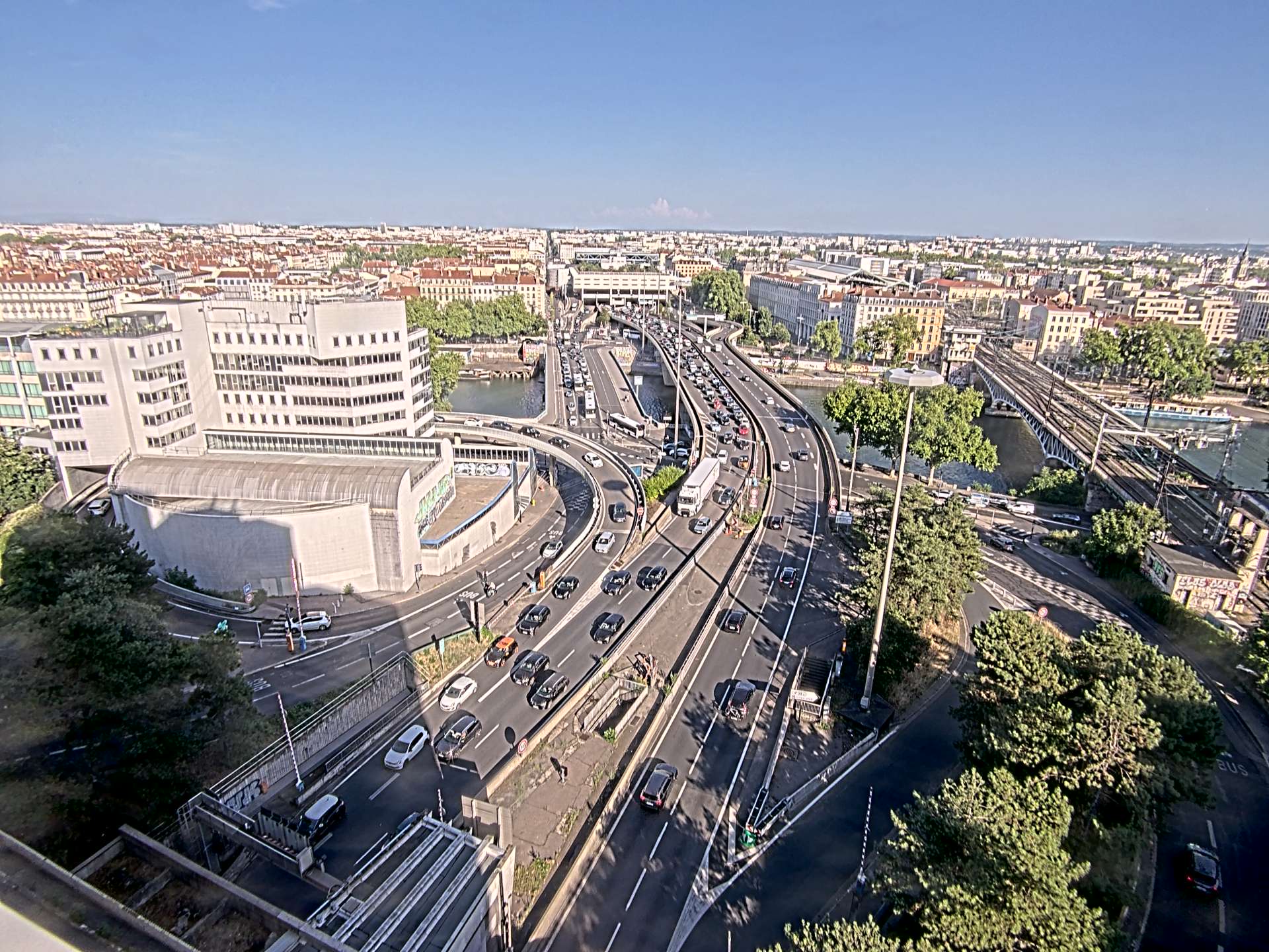 Caméra autoroute à Lyon Perrache à l'entrée Sud du Tunnel sous Fourvière, en direction de Marseille