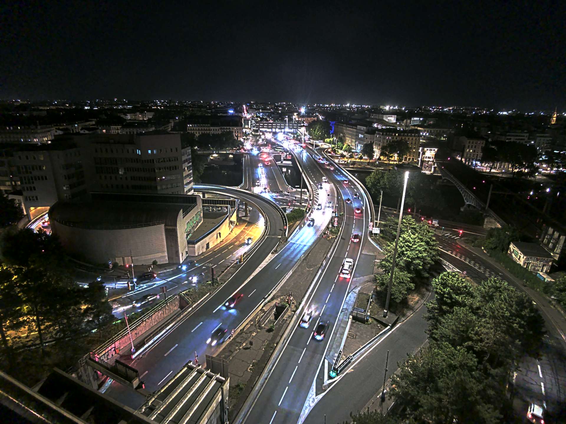 Caméra autoroute à Lyon Perrache à l'entrée Sud du Tunnel sous Fourvière, en direction de Marseille