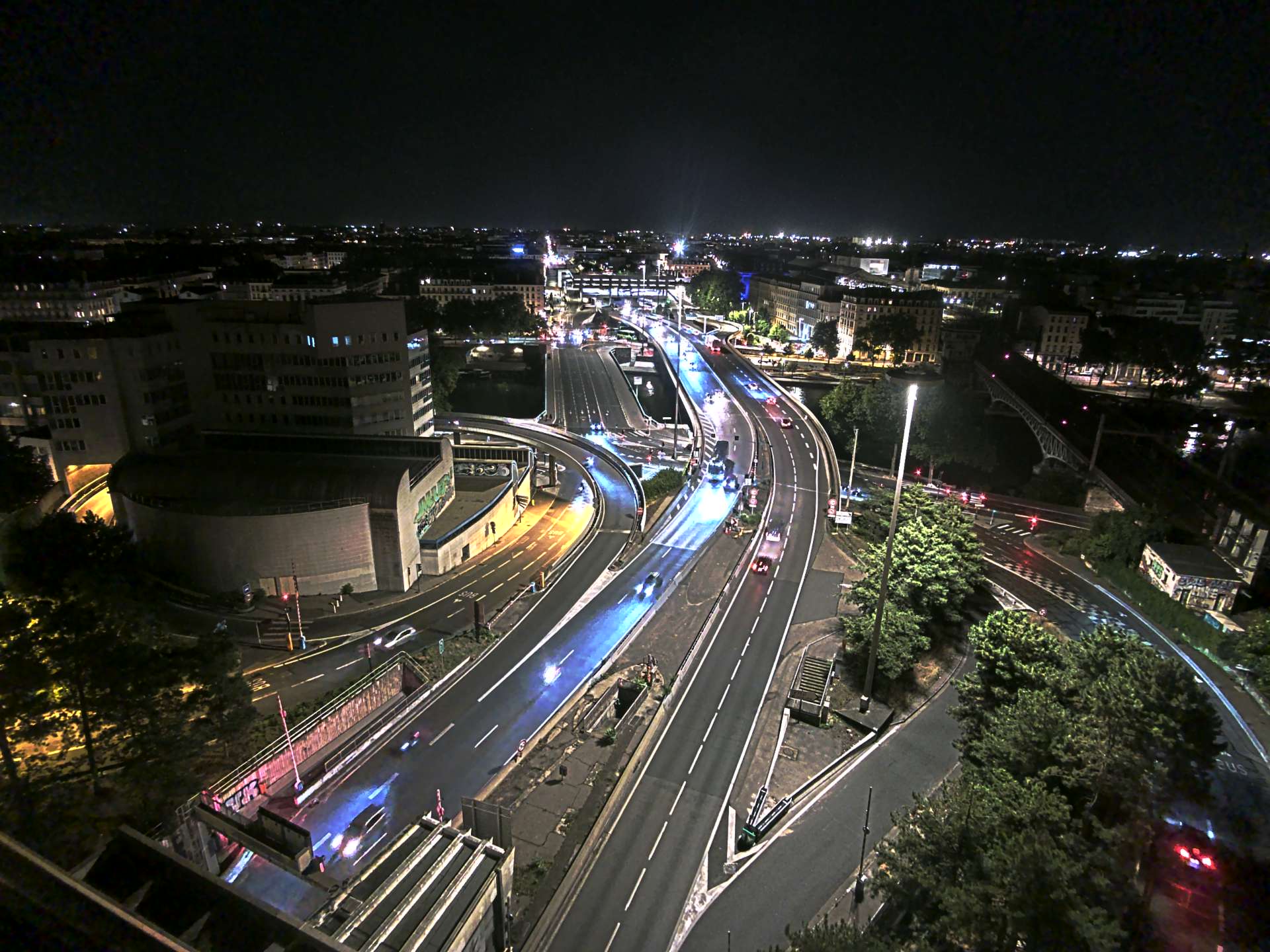 Caméra autoroute à Lyon Perrache à l'entrée Sud du Tunnel sous Fourvière, en direction de Marseille