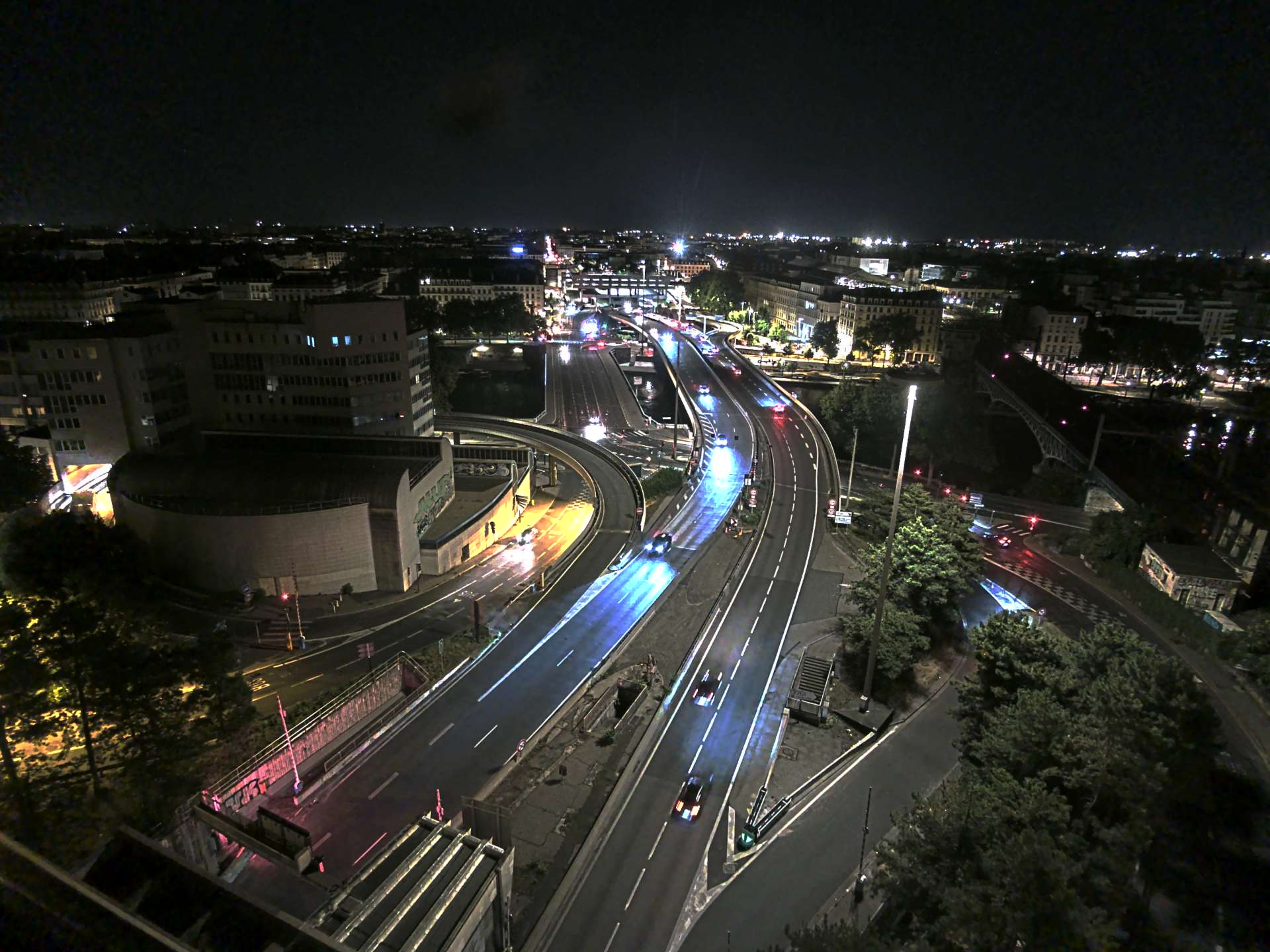 Caméra autoroute à Lyon Perrache à l'entrée Sud du Tunnel sous Fourvière, en direction de Marseille