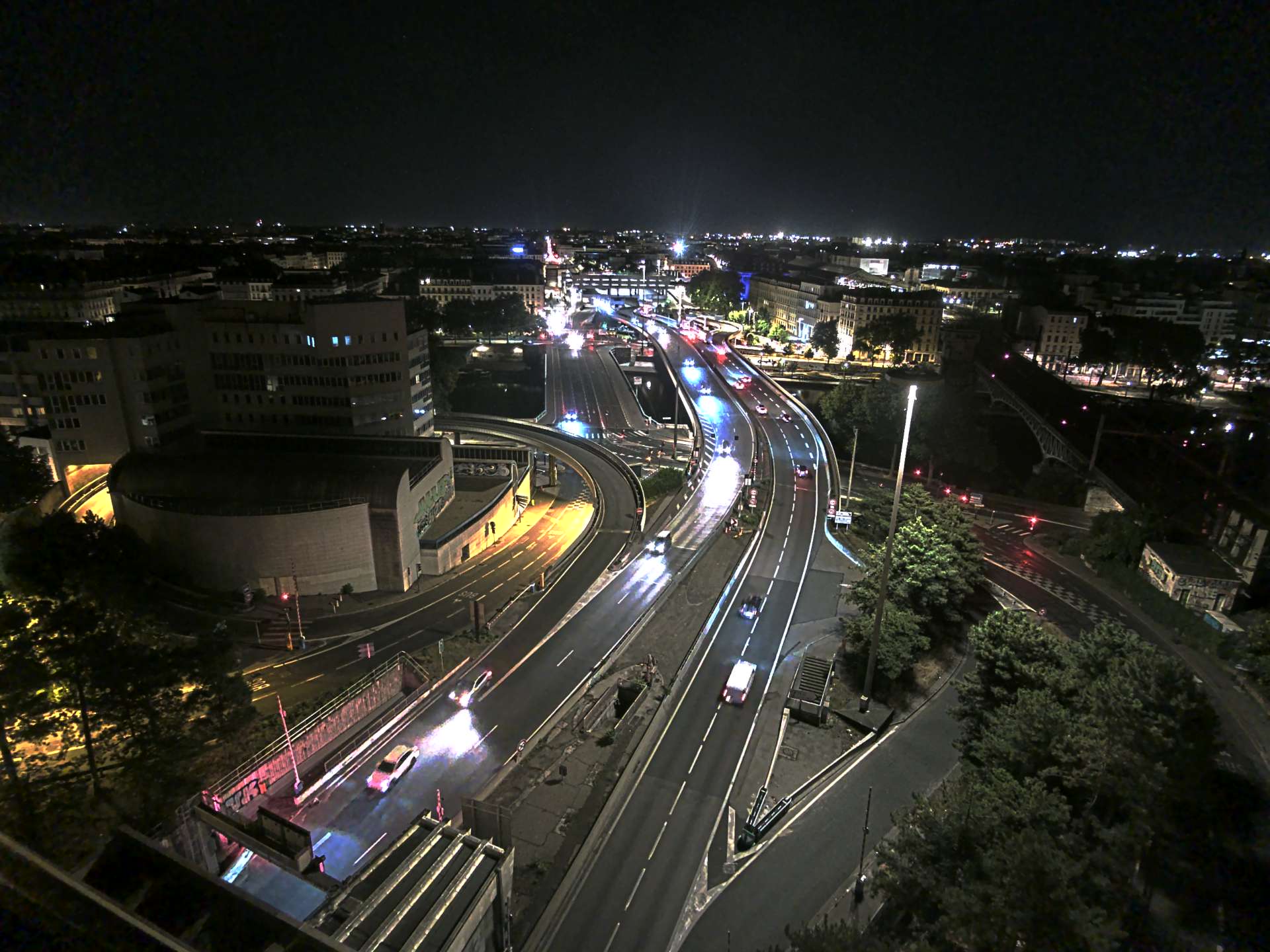 Caméra autoroute à Lyon Perrache à l'entrée Sud du Tunnel sous Fourvière, en direction de Marseille