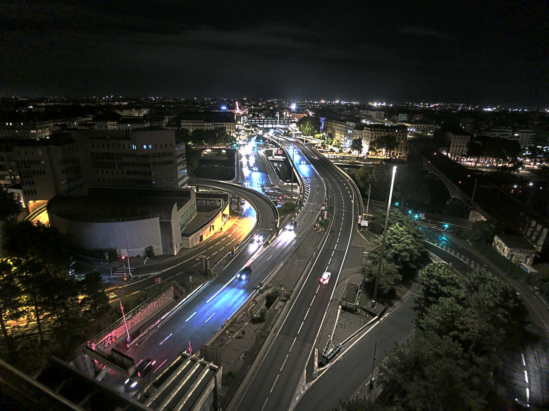 Caméra autoroute à Lyon Perrache à l'entrée Sud du Tunnel sous Fourvière, en direction de Marseille