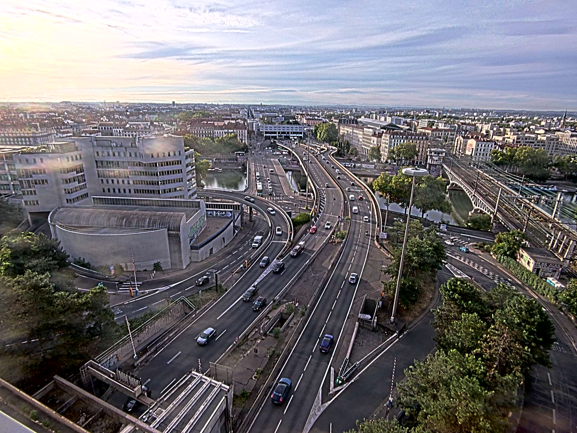 Caméra autoroute à Lyon Perrache à l'entrée Sud du Tunnel sous Fourvière, en direction de Marseille