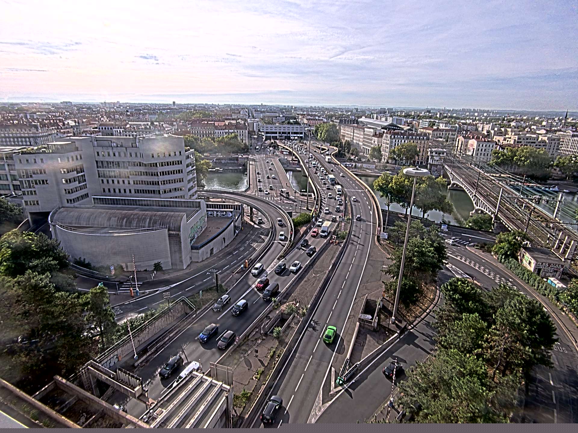 Caméra autoroute à Lyon Perrache à l'entrée Sud du Tunnel sous Fourvière, en direction de Marseille