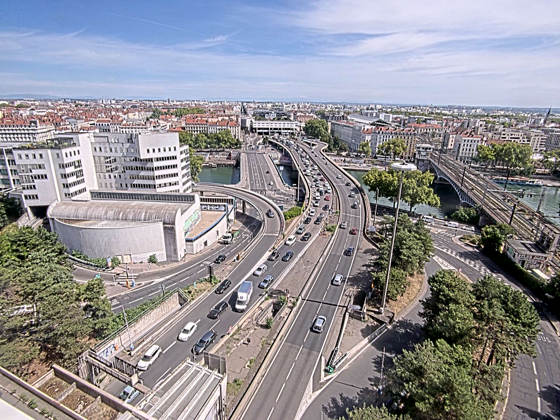 Caméra autoroute à Lyon Perrache à l'entrée Sud du Tunnel sous Fourvière, en direction de Marseille