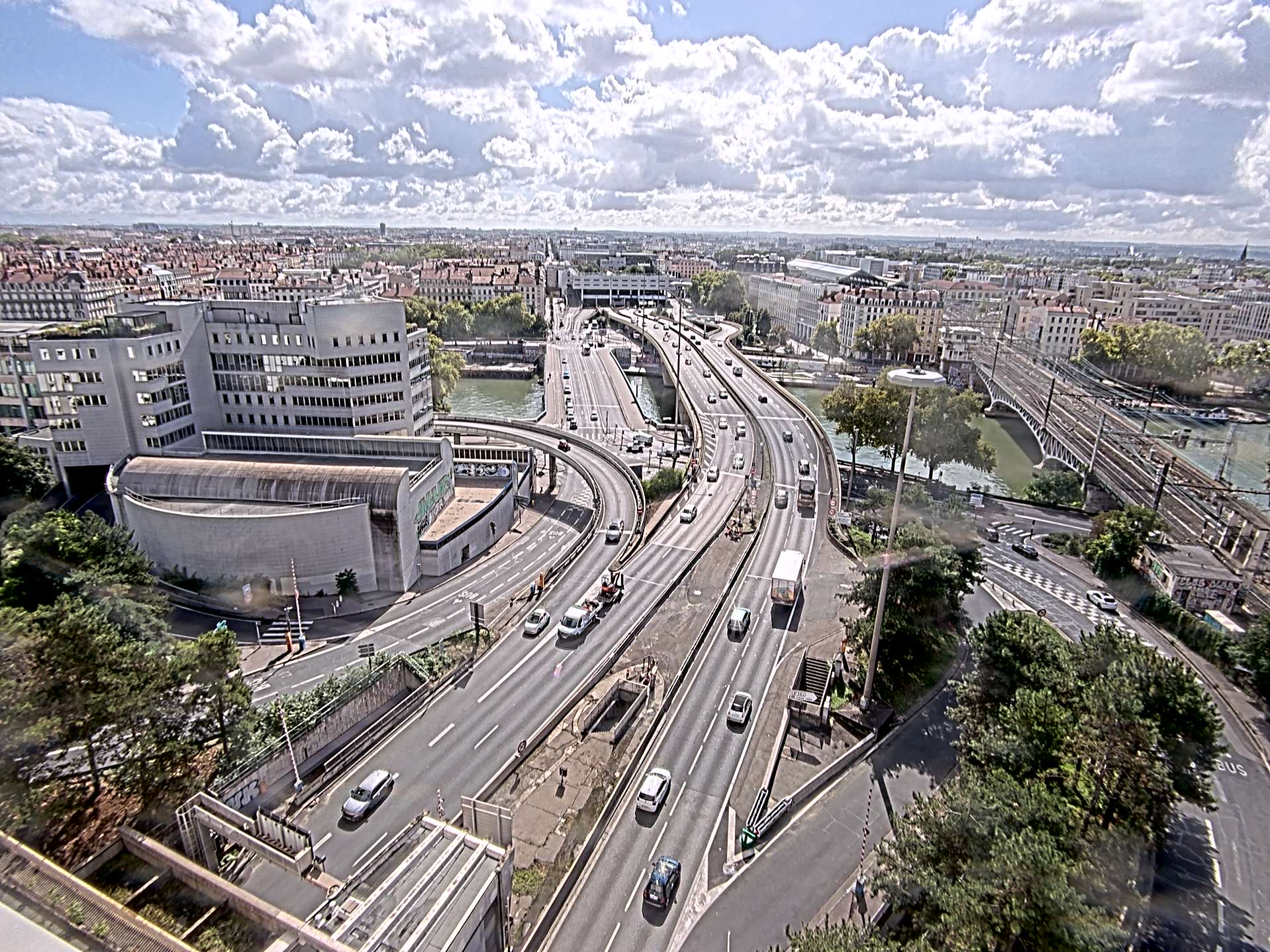 Caméra autoroute à Lyon Perrache à l'entrée Sud du Tunnel sous Fourvière, en direction de Marseille