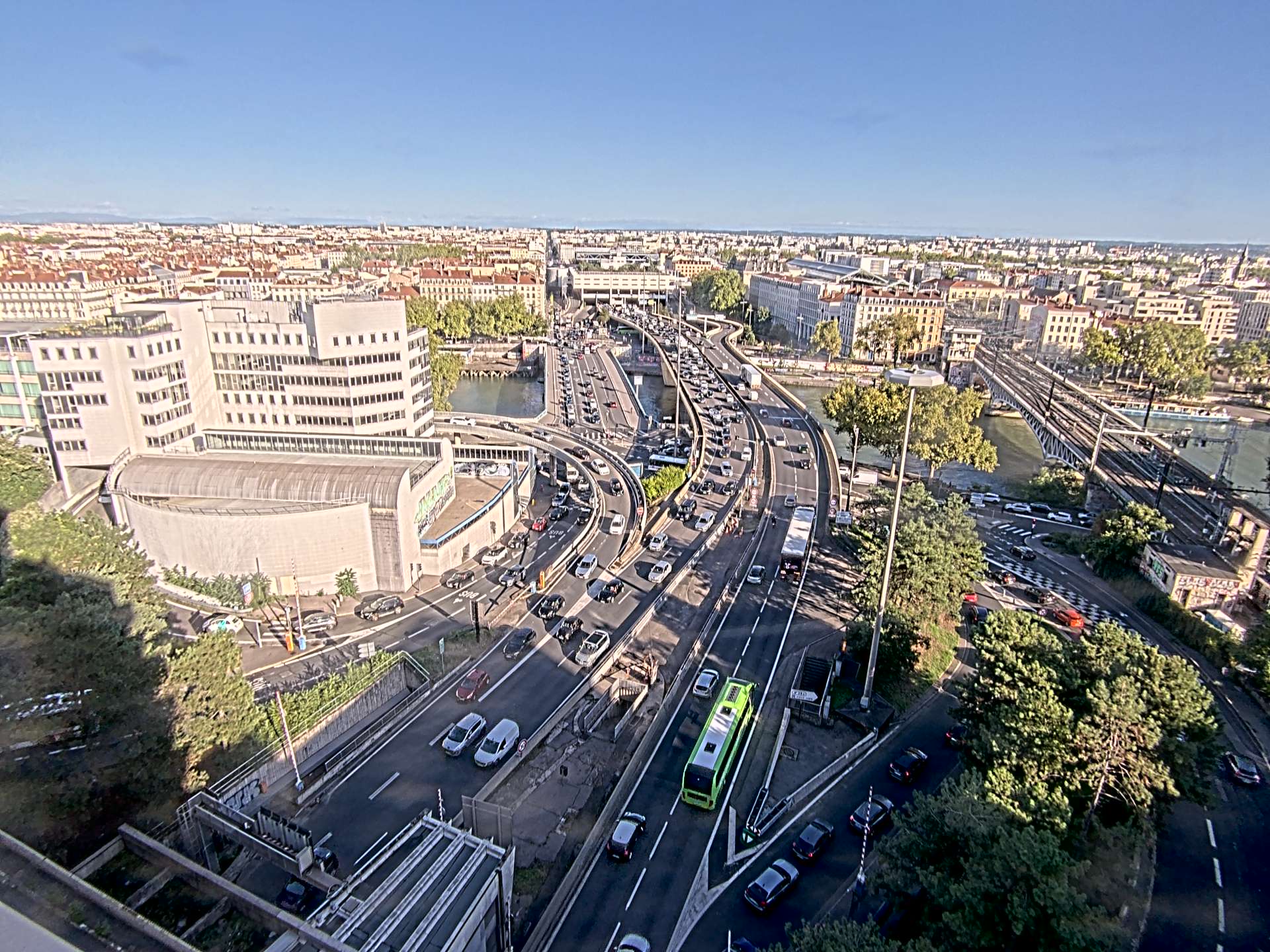 Caméra autoroute à Lyon Perrache à l'entrée Sud du Tunnel sous Fourvière, en direction de Marseille