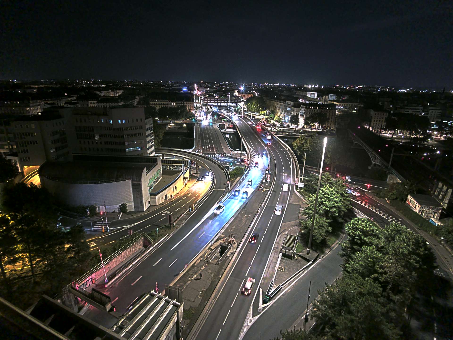 Caméra autoroute à Lyon Perrache à l'entrée Sud du Tunnel sous Fourvière, en direction de Marseille