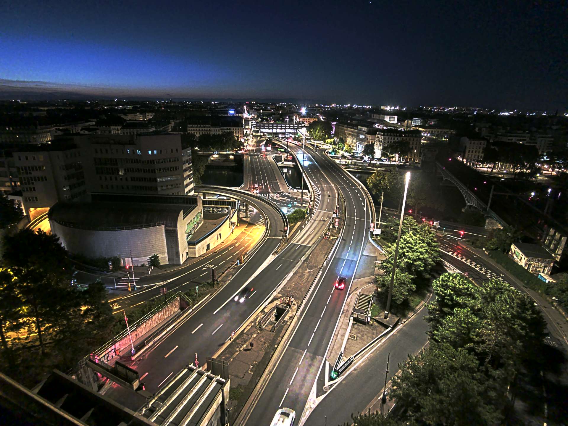 Caméra autoroute à Lyon Perrache à l'entrée Sud du Tunnel sous Fourvière, en direction de Marseille