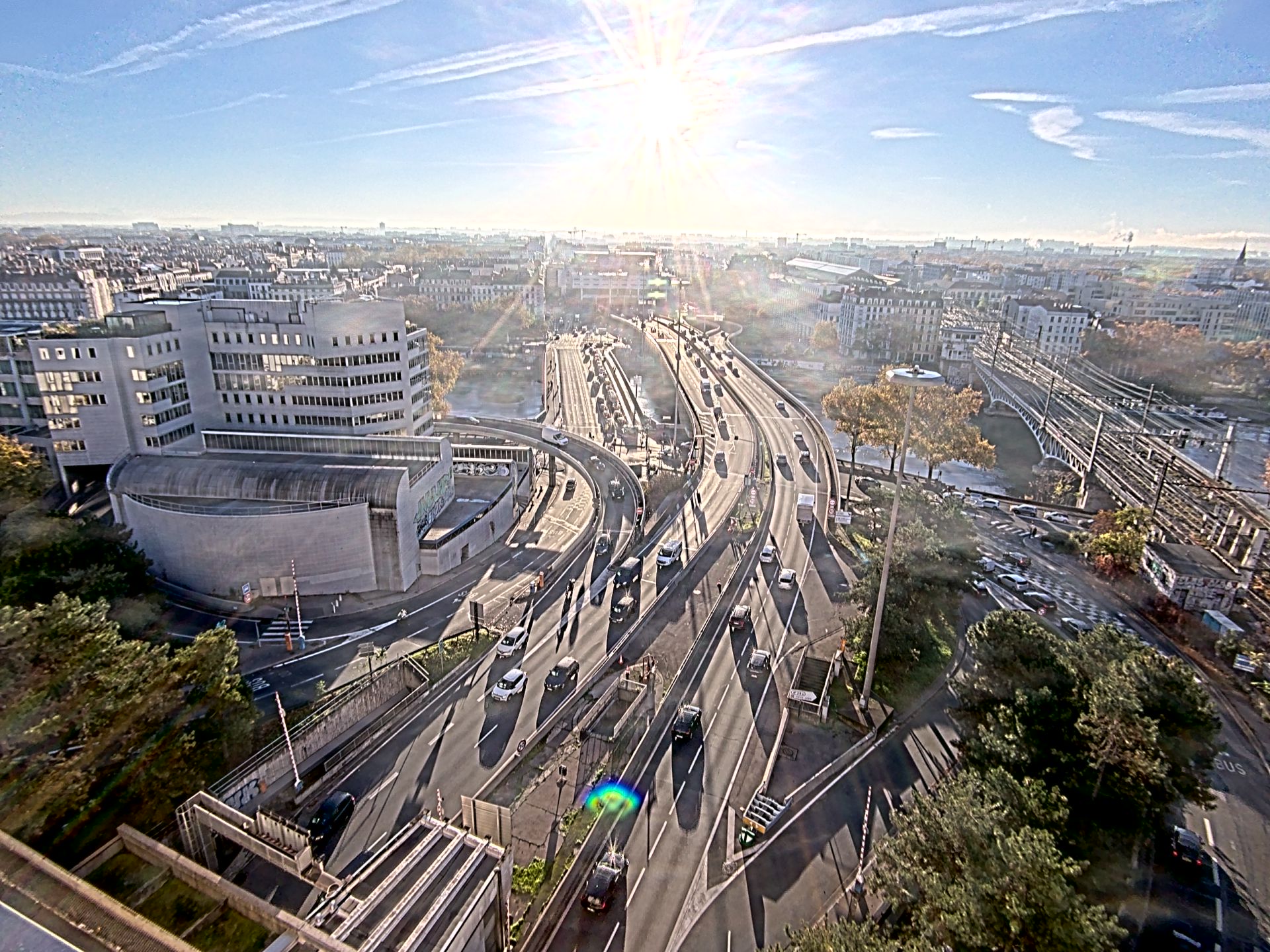 Caméra autoroute à Lyon Perrache à l'entrée Sud du Tunnel sous Fourvière, en direction de Marseille