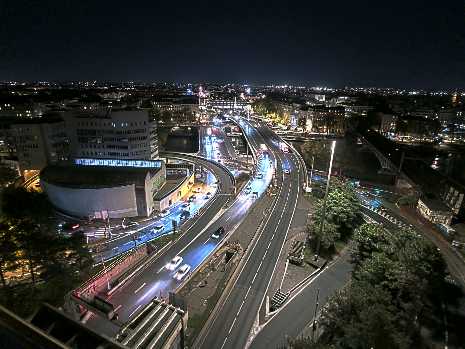 Caméra autoroute à Lyon Perrache à l'entrée Sud du Tunnel sous Fourvière, en direction de Marseille