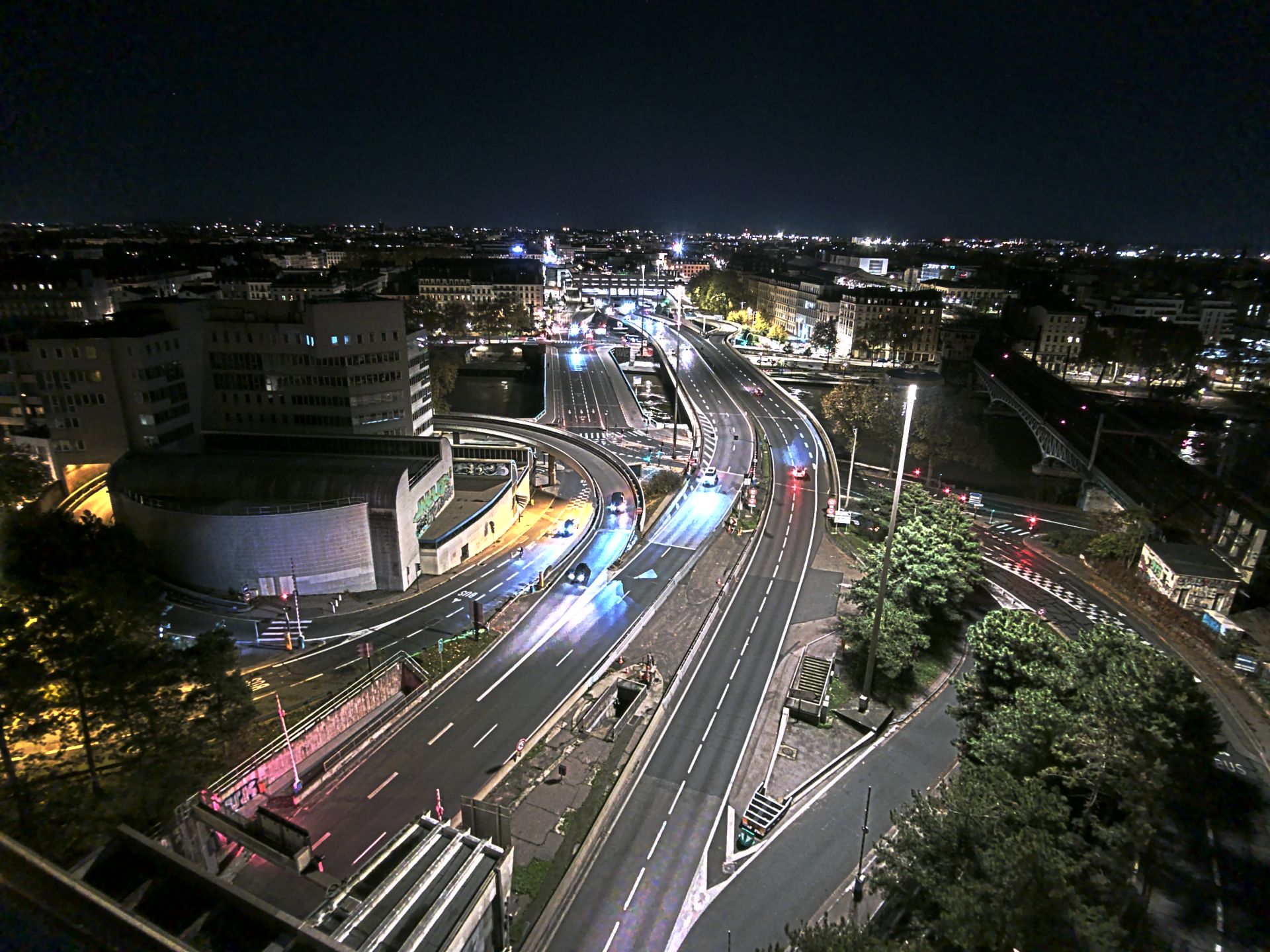 Caméra autoroute à Lyon Perrache à l'entrée Sud du Tunnel sous Fourvière, en direction de Marseille