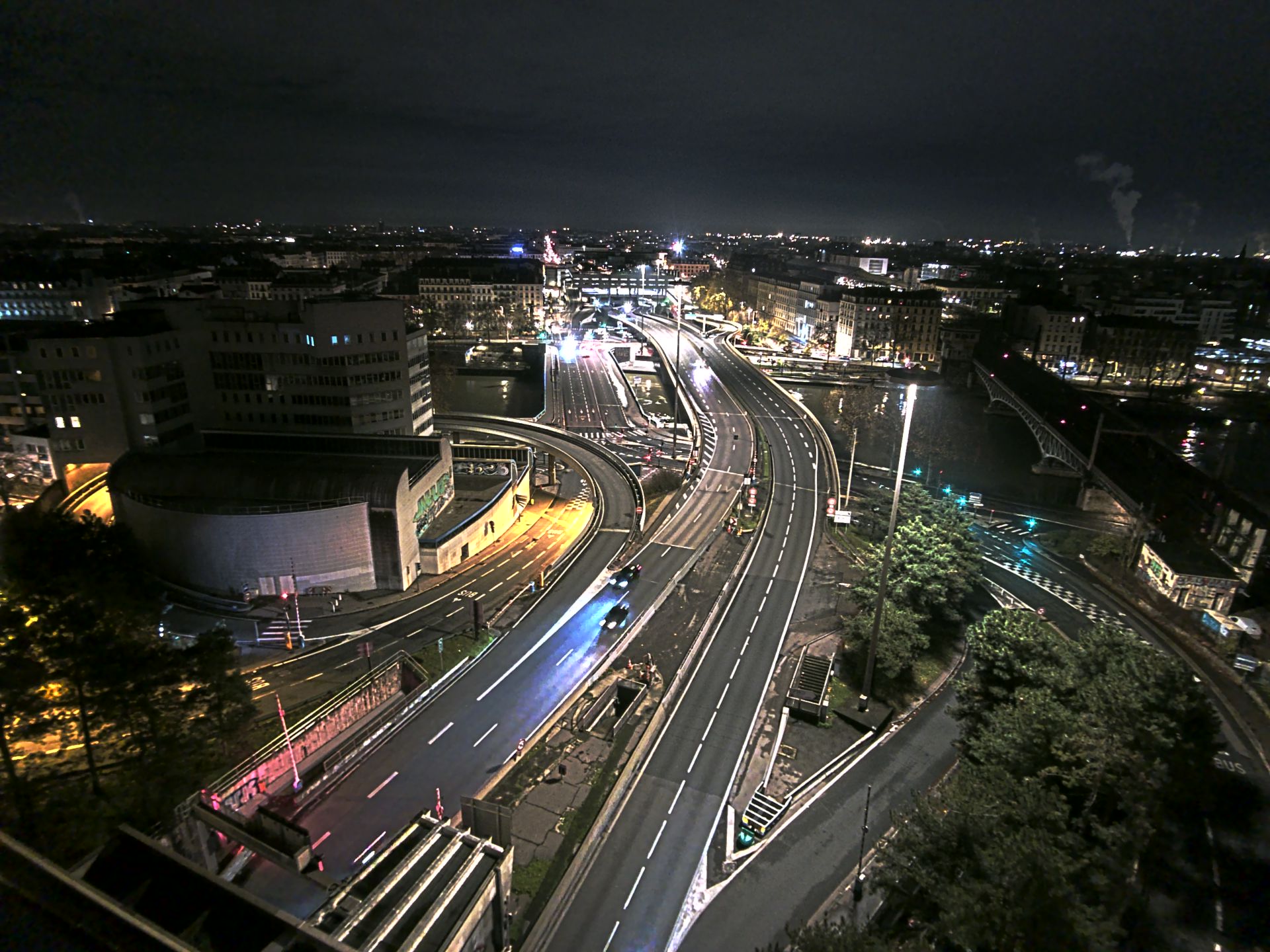 Caméra autoroute à Lyon Perrache à l'entrée Sud du Tunnel sous Fourvière, en direction de Marseille