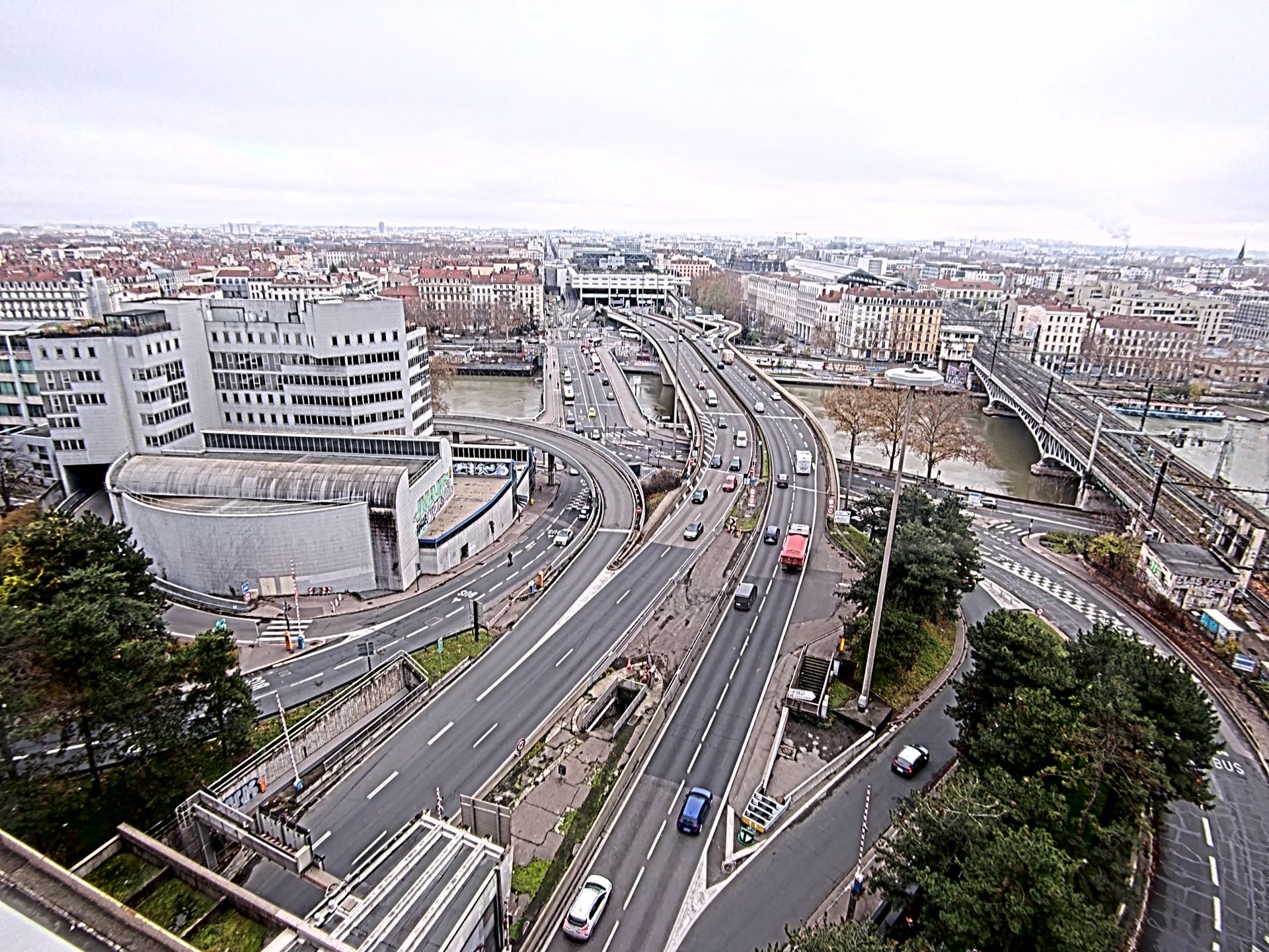 Caméra autoroute à Lyon Perrache à l'entrée Sud du Tunnel sous Fourvière, en direction de Marseille