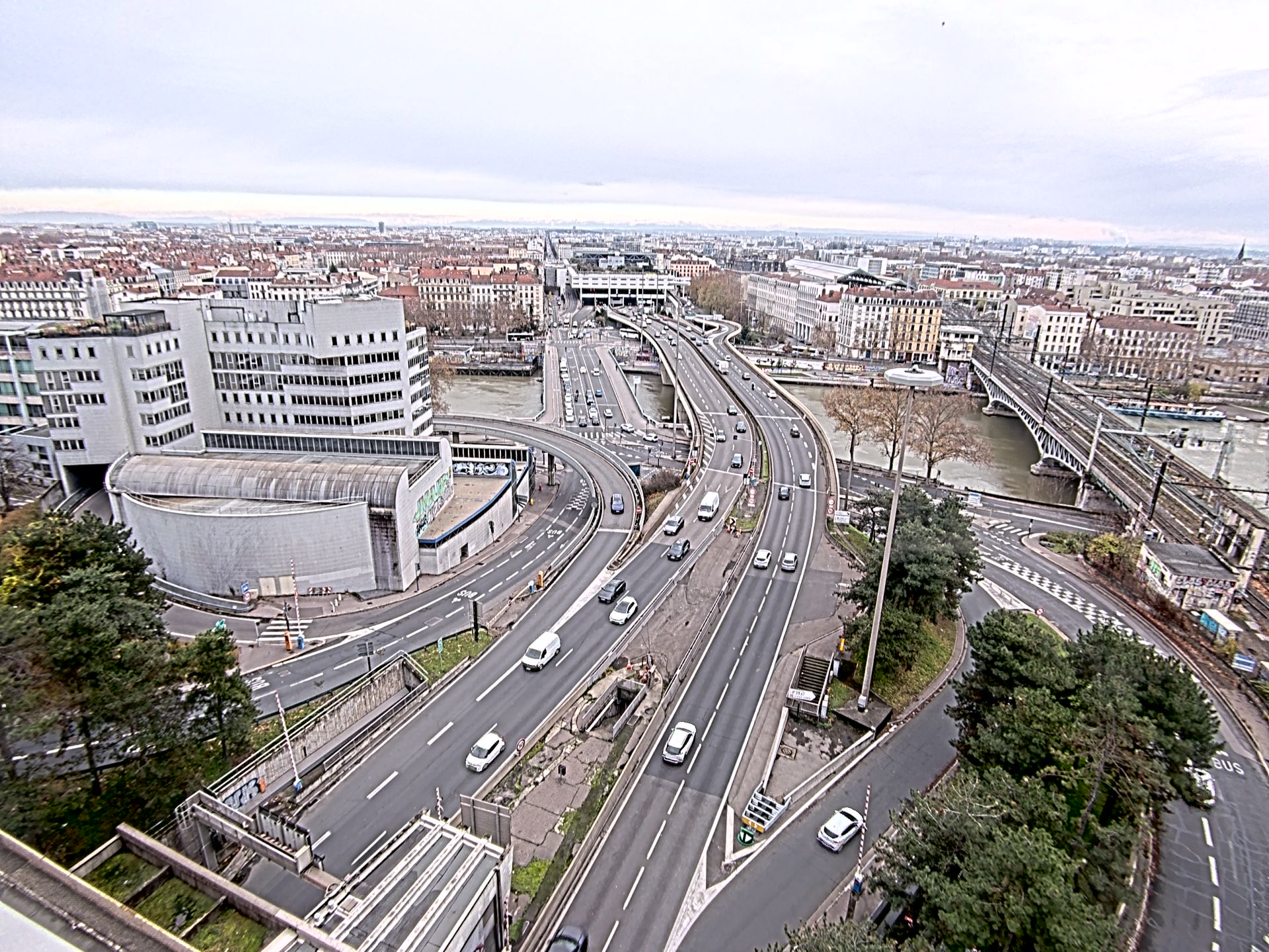 Caméra autoroute à Lyon Perrache à l'entrée Sud du Tunnel sous Fourvière, en direction de Marseille