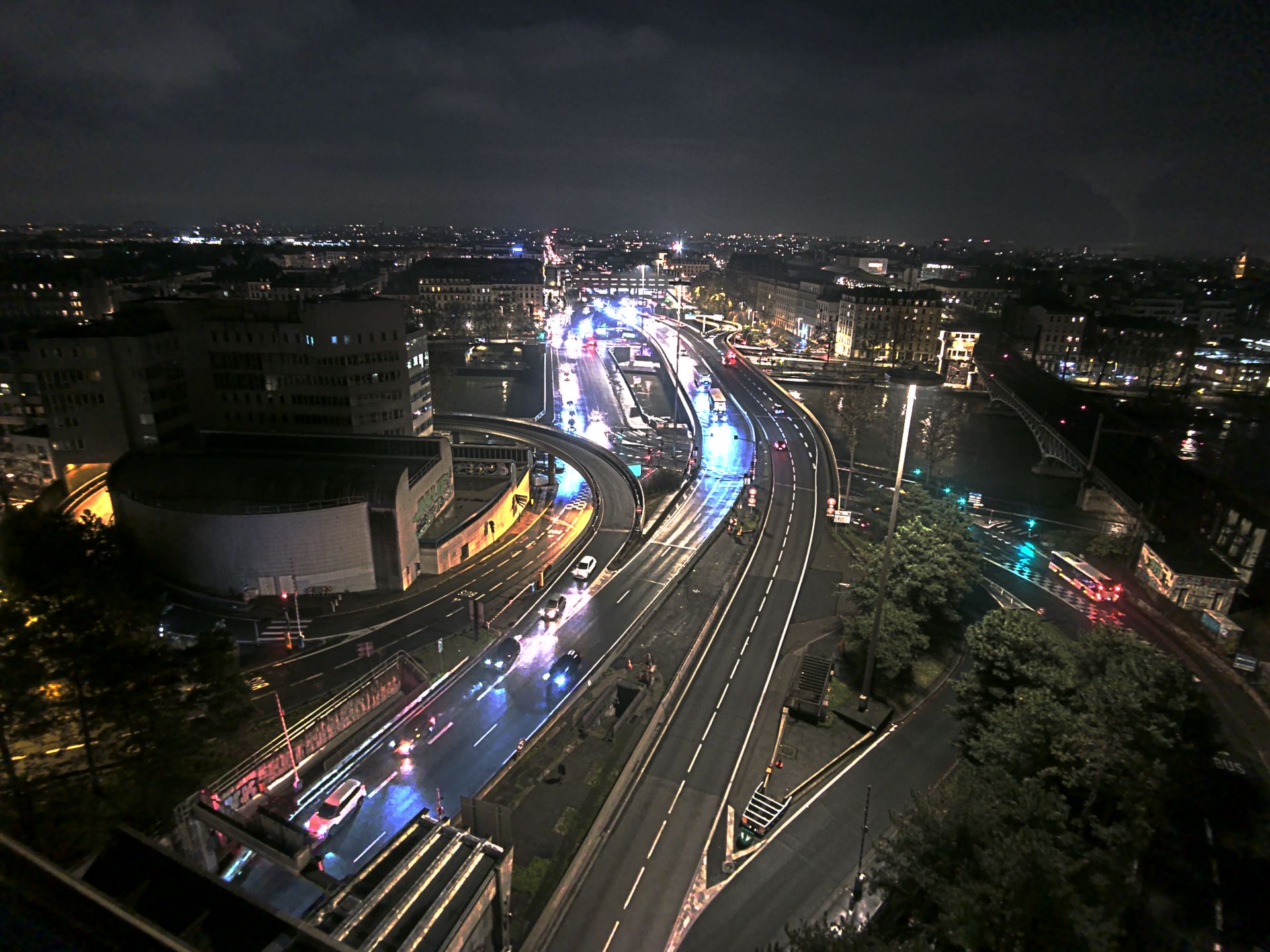 Caméra autoroute à Lyon Perrache à l'entrée Sud du Tunnel sous Fourvière, en direction de Marseille