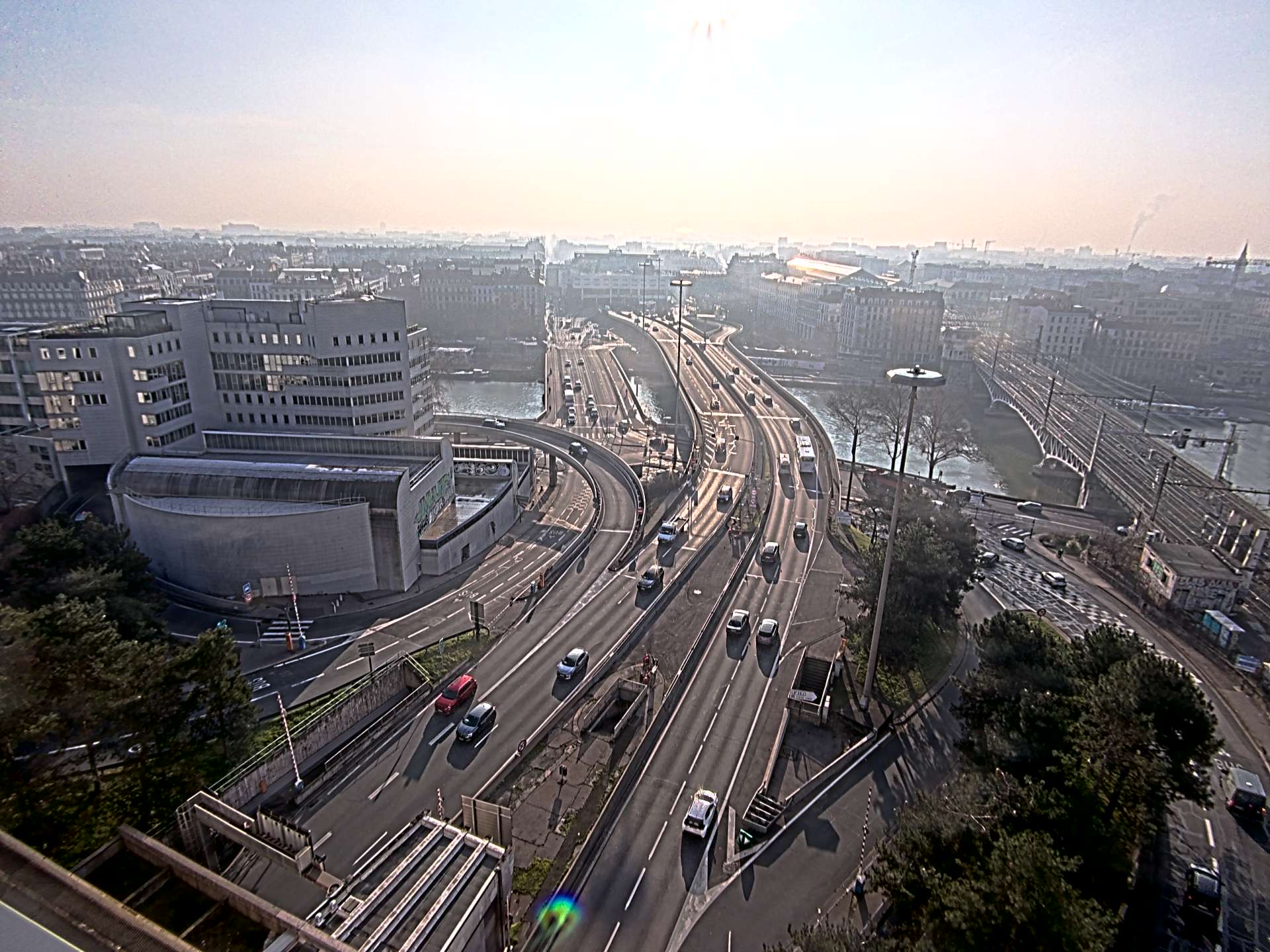 Caméra autoroute à Lyon Perrache à l'entrée Sud du Tunnel sous Fourvière, en direction de Marseille