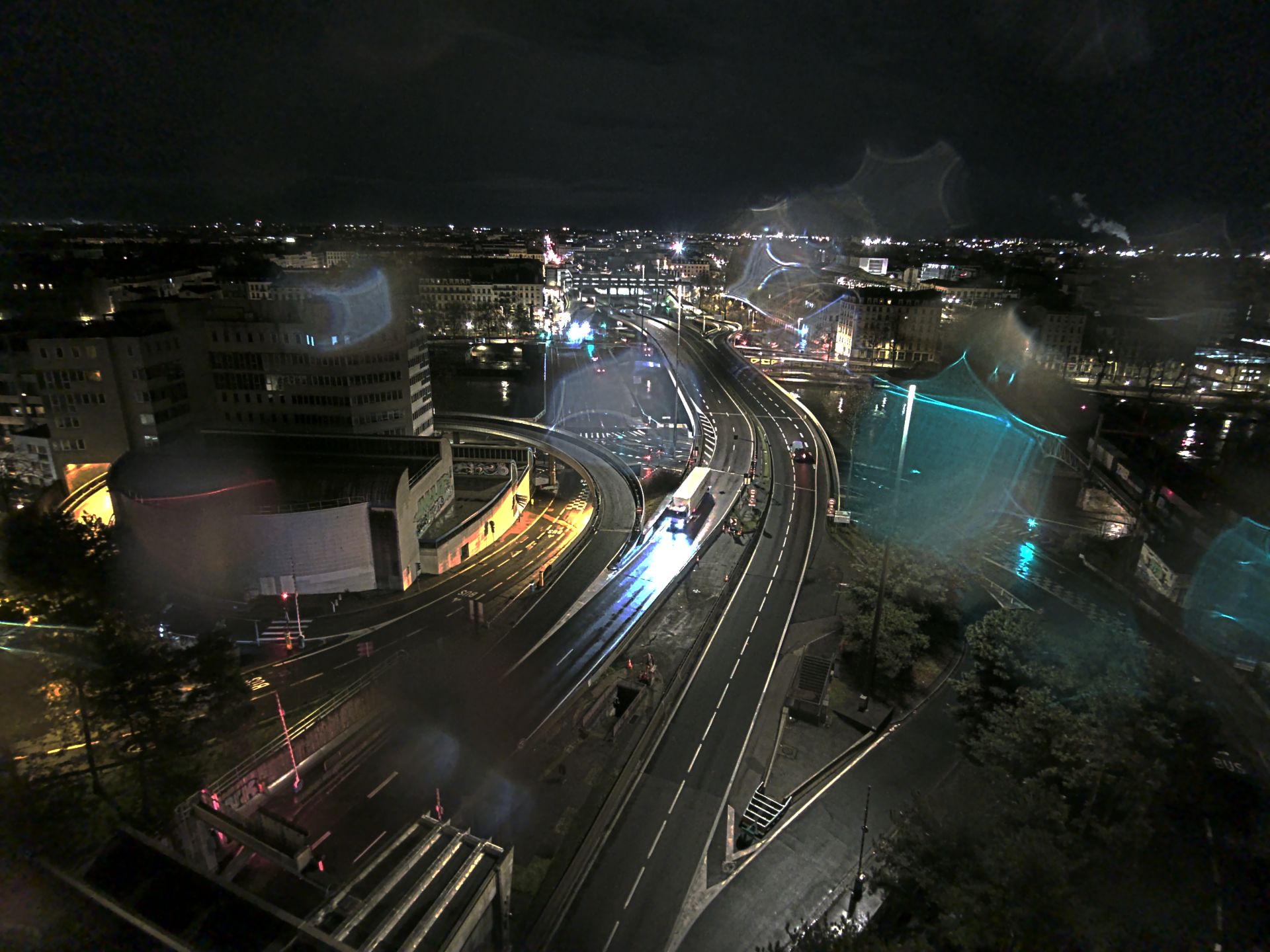 Caméra autoroute à Lyon Perrache à l'entrée Sud du Tunnel sous Fourvière, en direction de Marseille