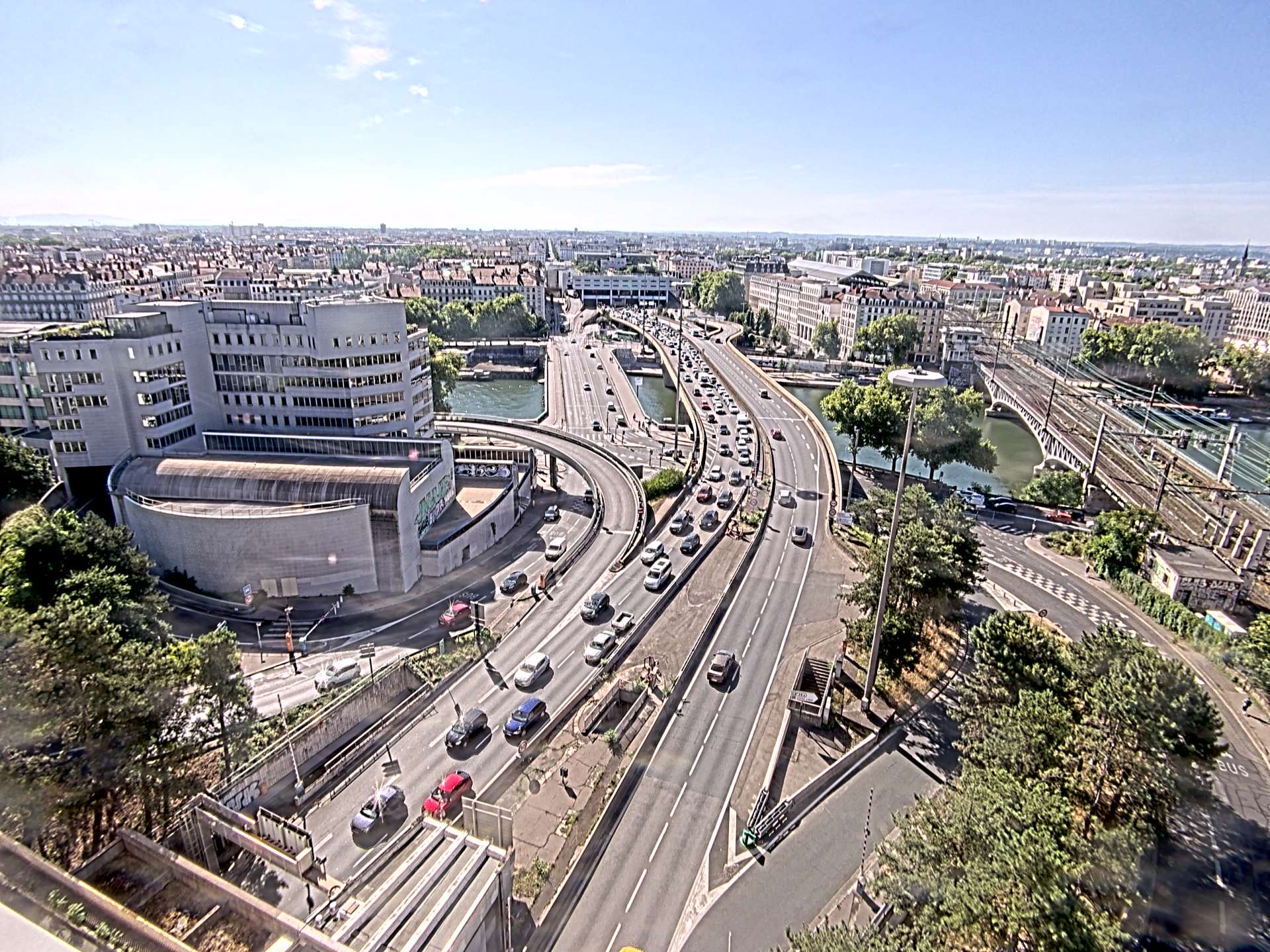Caméra autoroute à Lyon Perrache à l'entrée Sud du Tunnel sous Fourvière, en direction de Marseille