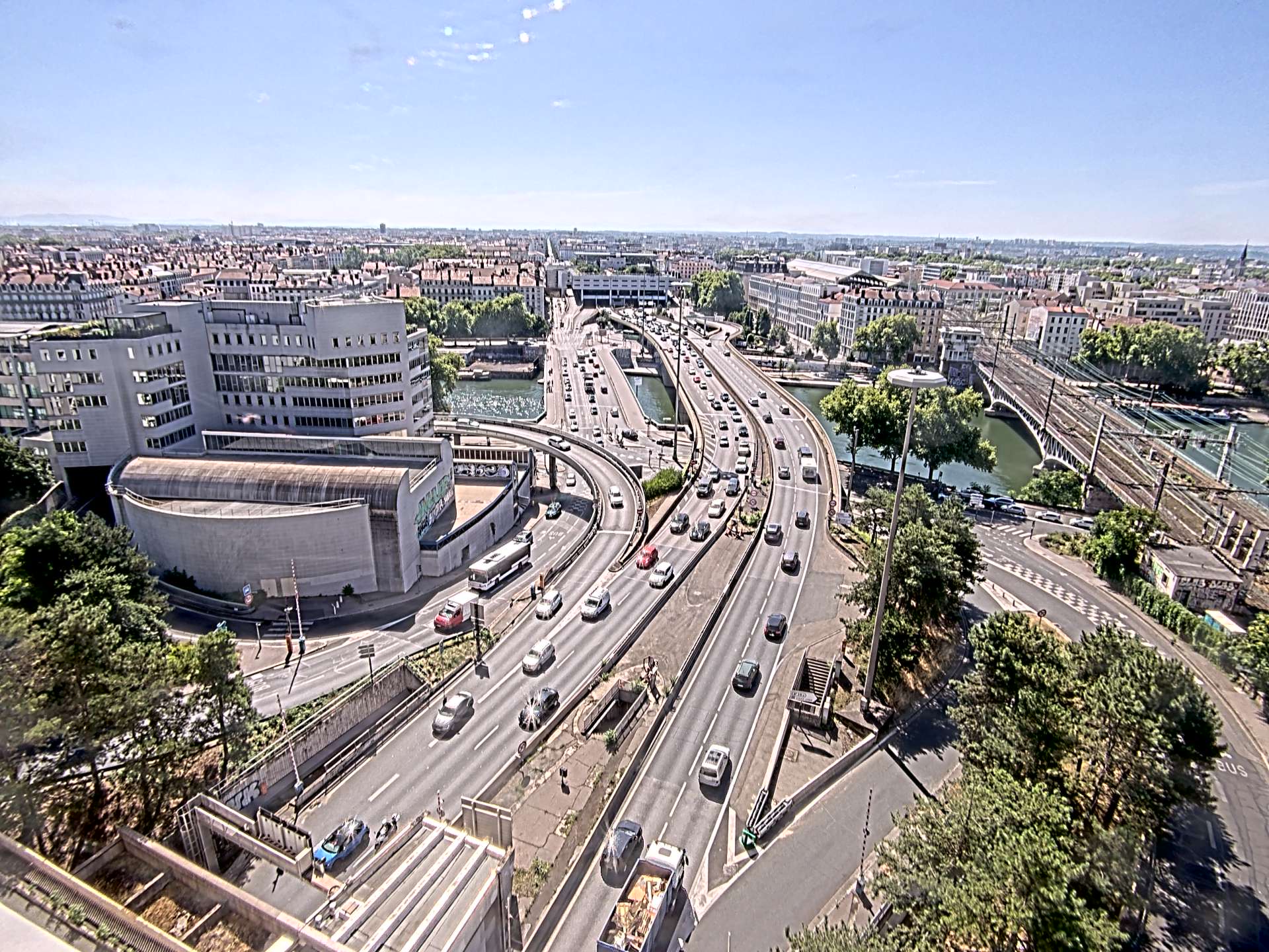 Caméra autoroute à Lyon Perrache à l'entrée Sud du Tunnel sous Fourvière, en direction de Marseille