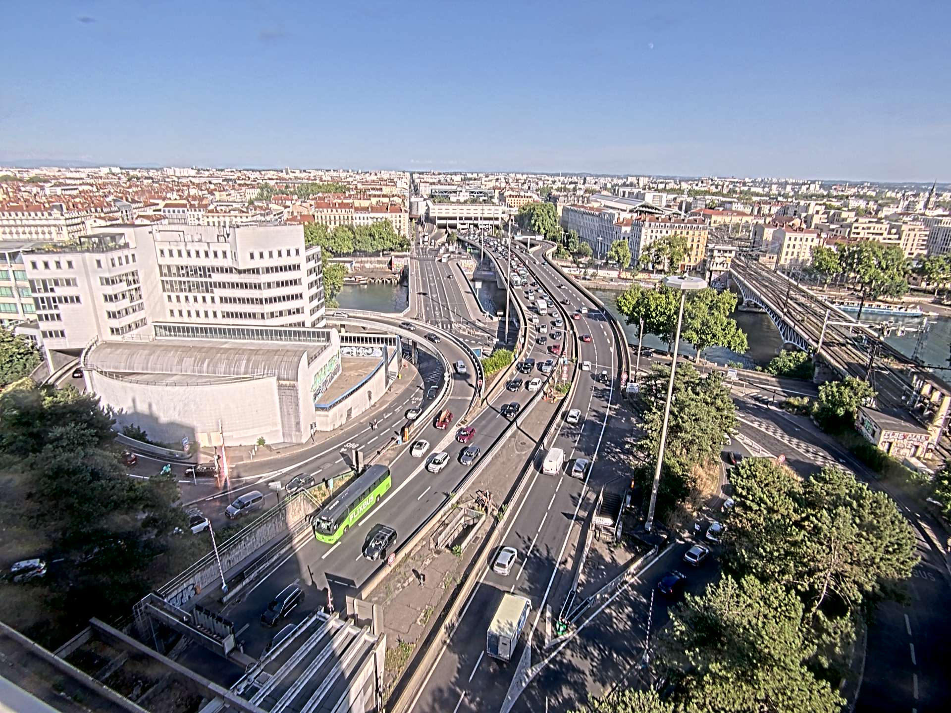 Caméra autoroute à Lyon Perrache à l'entrée Sud du Tunnel sous Fourvière, en direction de Marseille