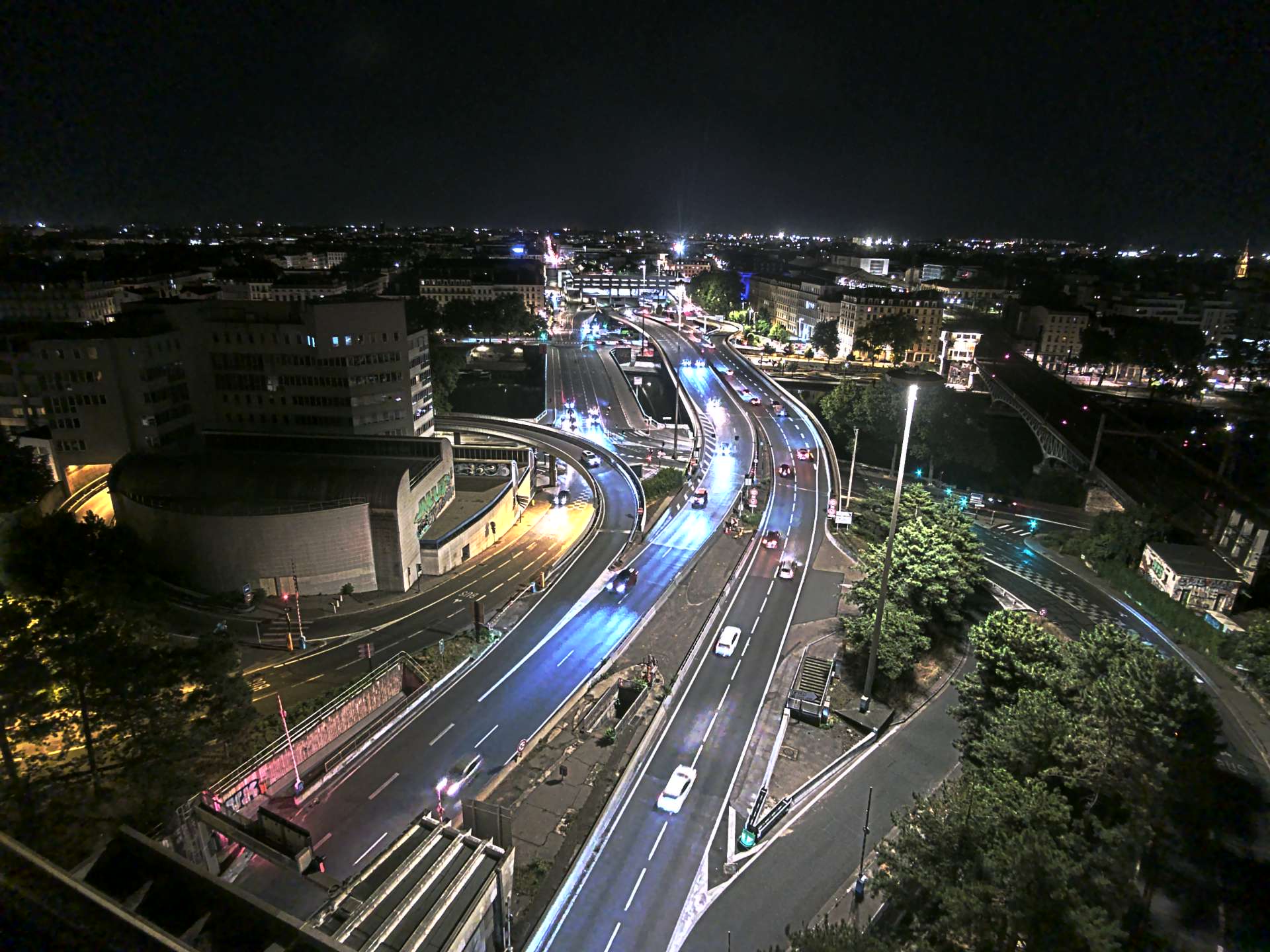 Caméra autoroute à Lyon Perrache à l'entrée Sud du Tunnel sous Fourvière, en direction de Marseille