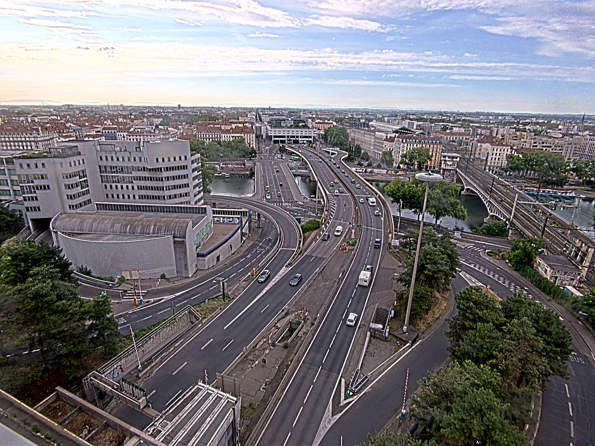 Caméra autoroute à Lyon Perrache à l'entrée Sud du Tunnel sous Fourvière, en direction de Marseille